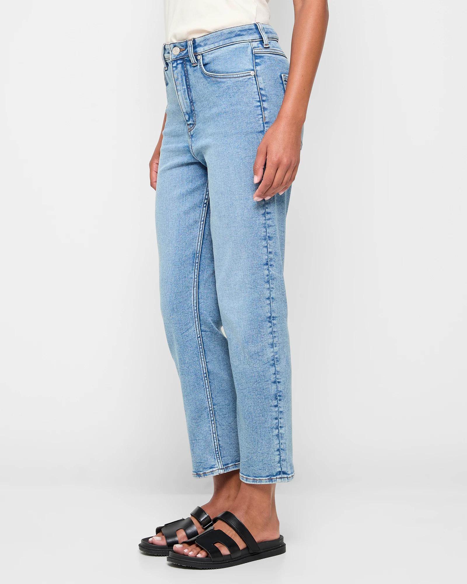 3 Target Super High Rise Crop Length Straight Denim Jeans - Shape Your Body LIGHT BLUE, 3 of 5