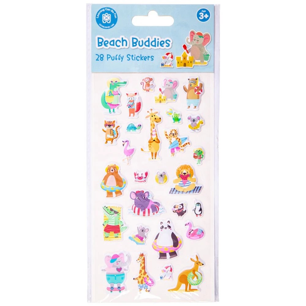 1 Learning Can Be Fun Beach Buddies Puffy Stickers, 1 of 3