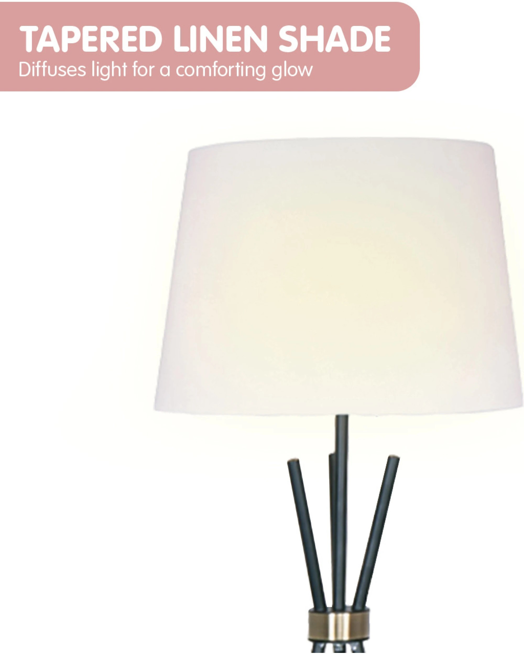 3 Sarantino Tripod Floor Lamp In Metal And Antique Brass, 3 of 7