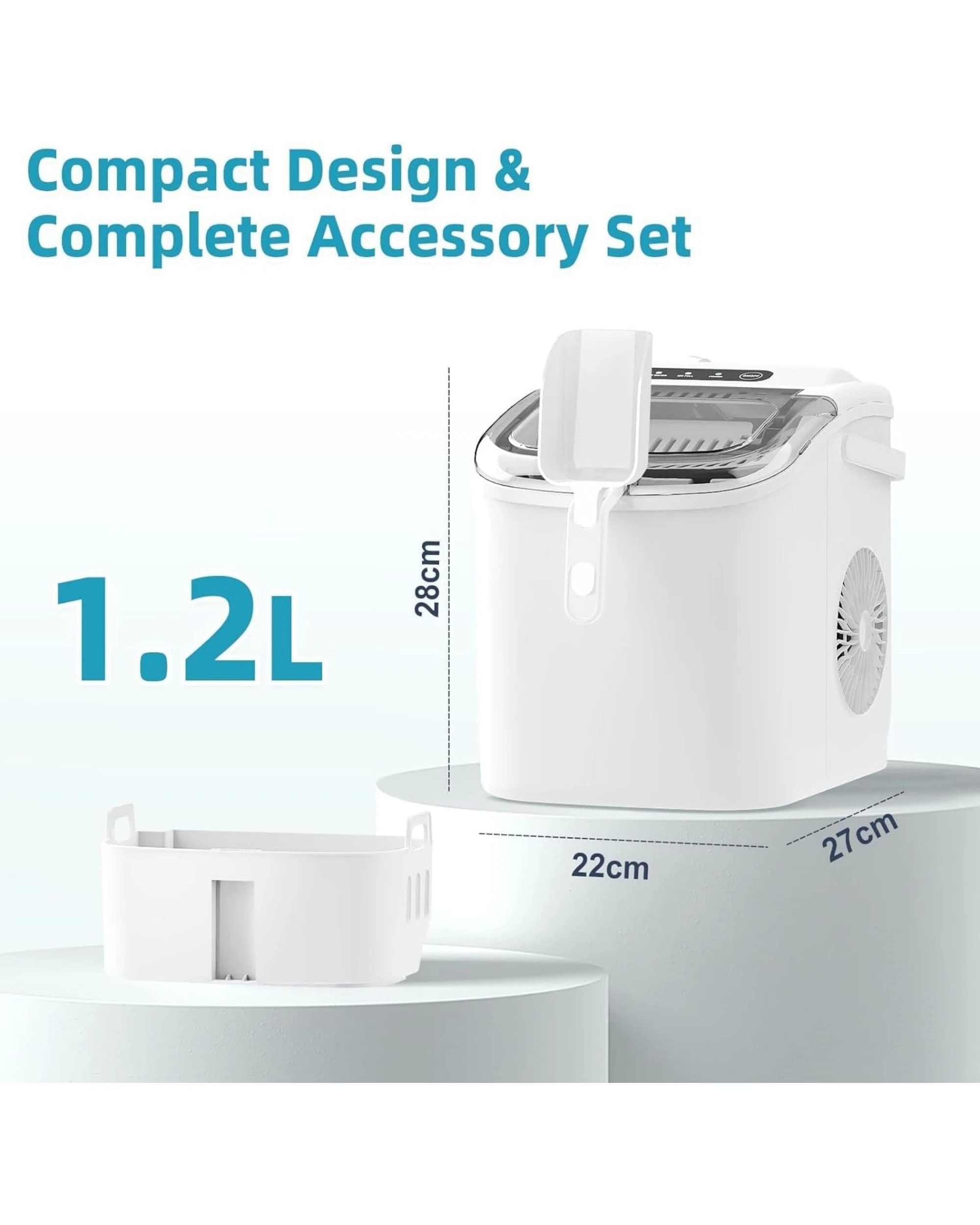 5 Advwin 12KG Ice Maker Machine with Portable Handle (White), 5 of 7