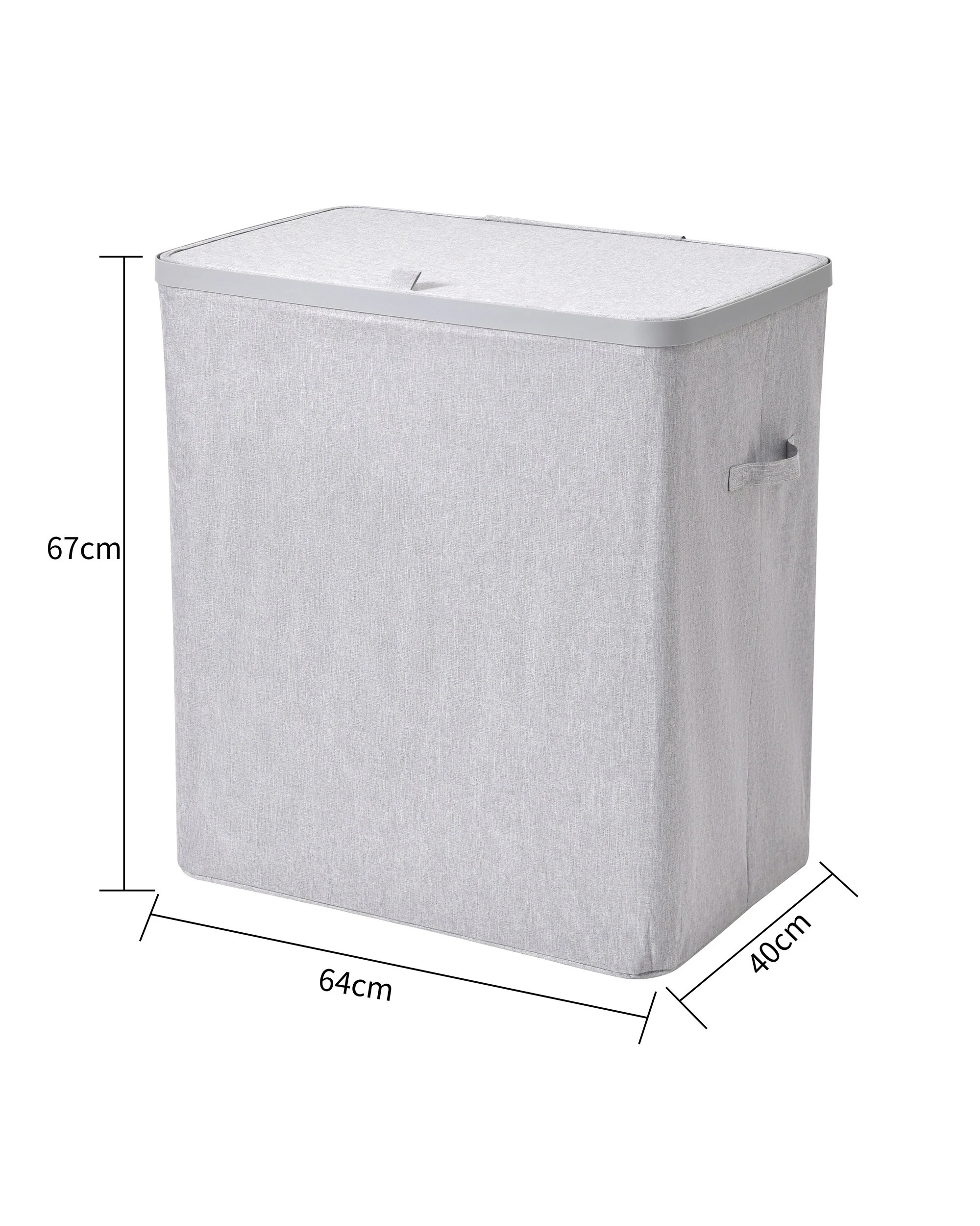 8 Sherwood Voyager 3-Section Laundry Hamper 120L Faux Linen 64x40x67cm - Grey, 8 of 10