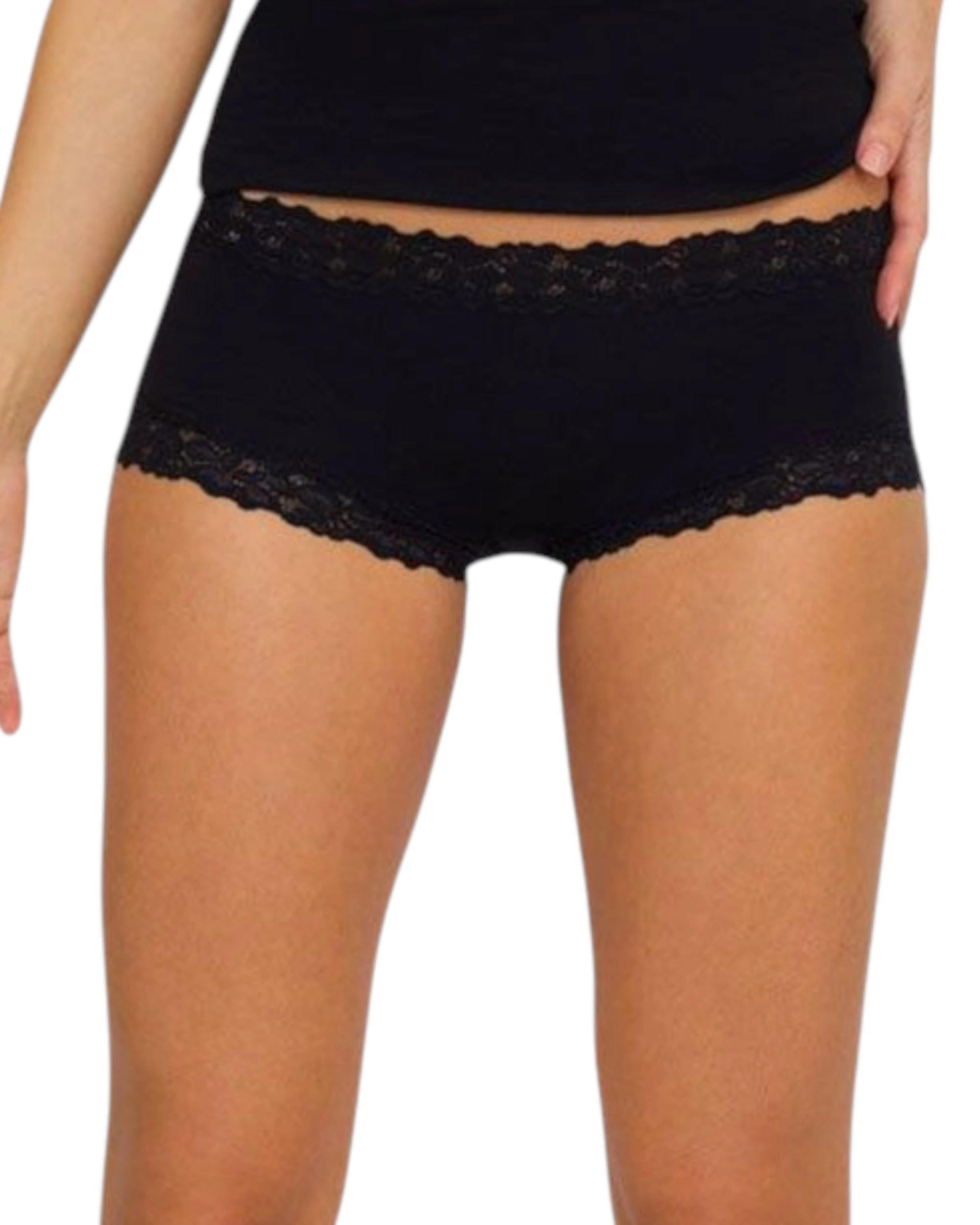 1 Jockey 4 Pack Womens Parisienne Cotton Boyleg Underwear BLACK, 1 of 4