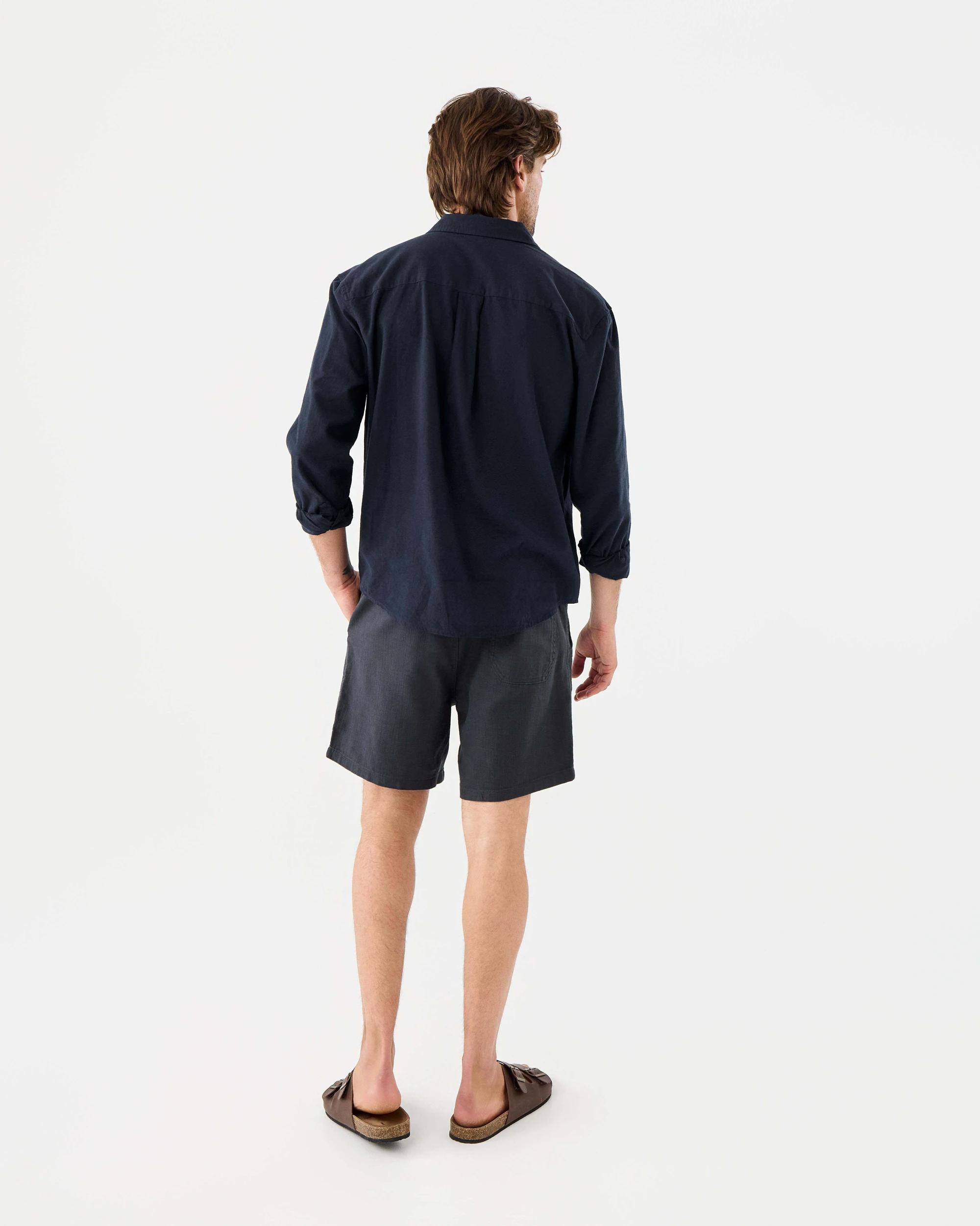 4 Cotton Slub Volley Shorts Blu Ombre, 4 of 9