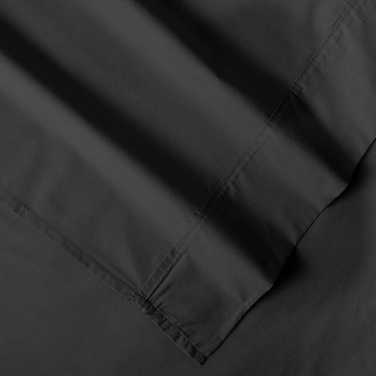4 250 Thread Count Cotton Rich Sheet Set - Queen Bed, Black, 4 of 6