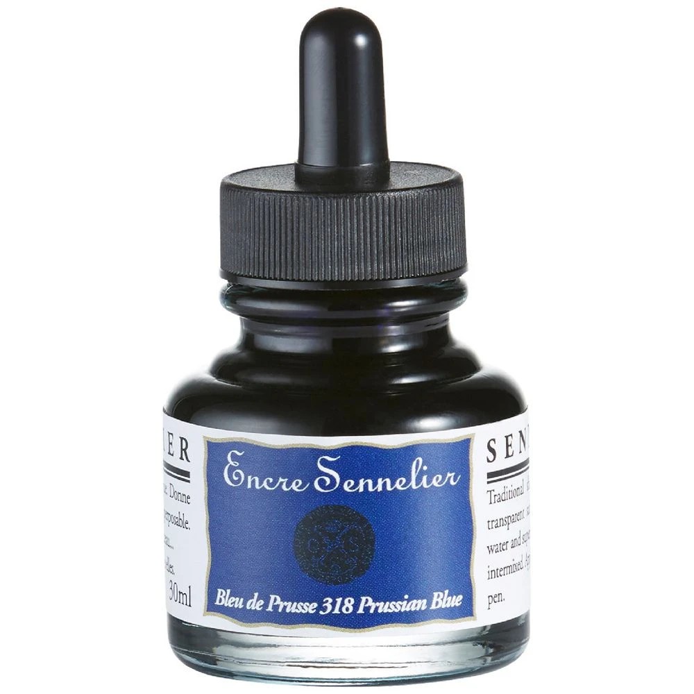 1 Sennelier Encre Drawing Ink 30mL Prussian Blue, 1 of 2
