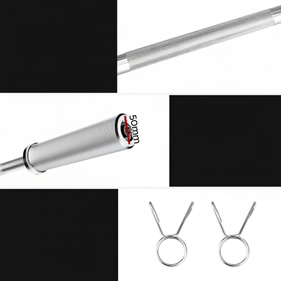 6 Everfit Barbell Bar Weights - Silver, 6 of 6