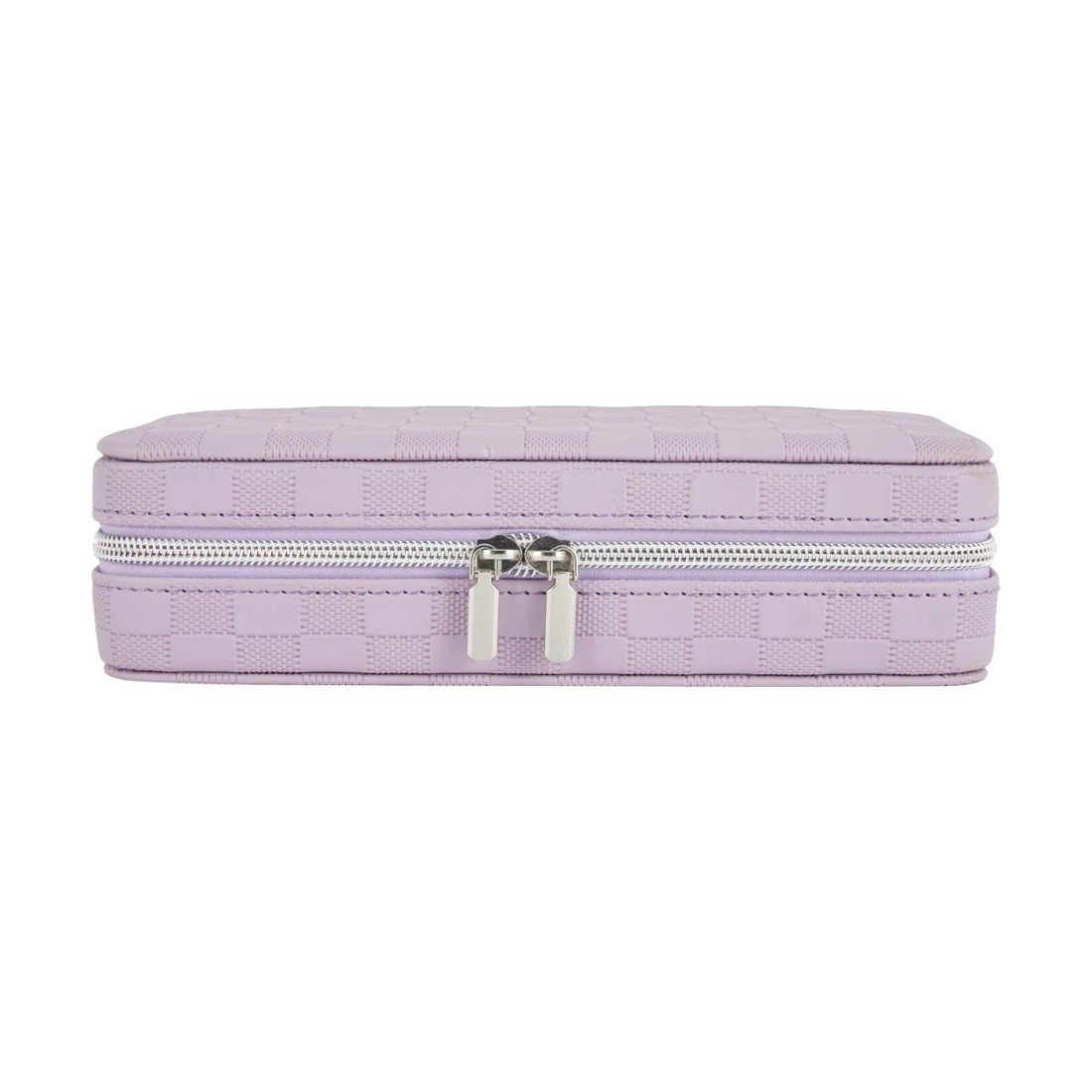 2 Lilac Check Large Zip Jewellery Case, 2 of 9