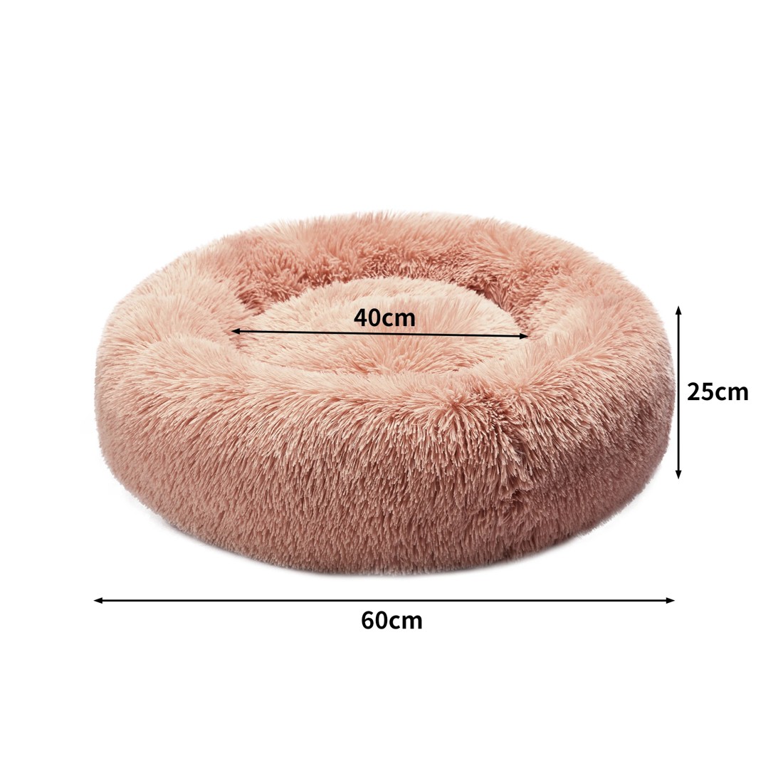 3 Pawz Pet Bed Cat Dog Donut Nest Calming Kennel Cave Deep Sleeping Pink M, 3 of 7