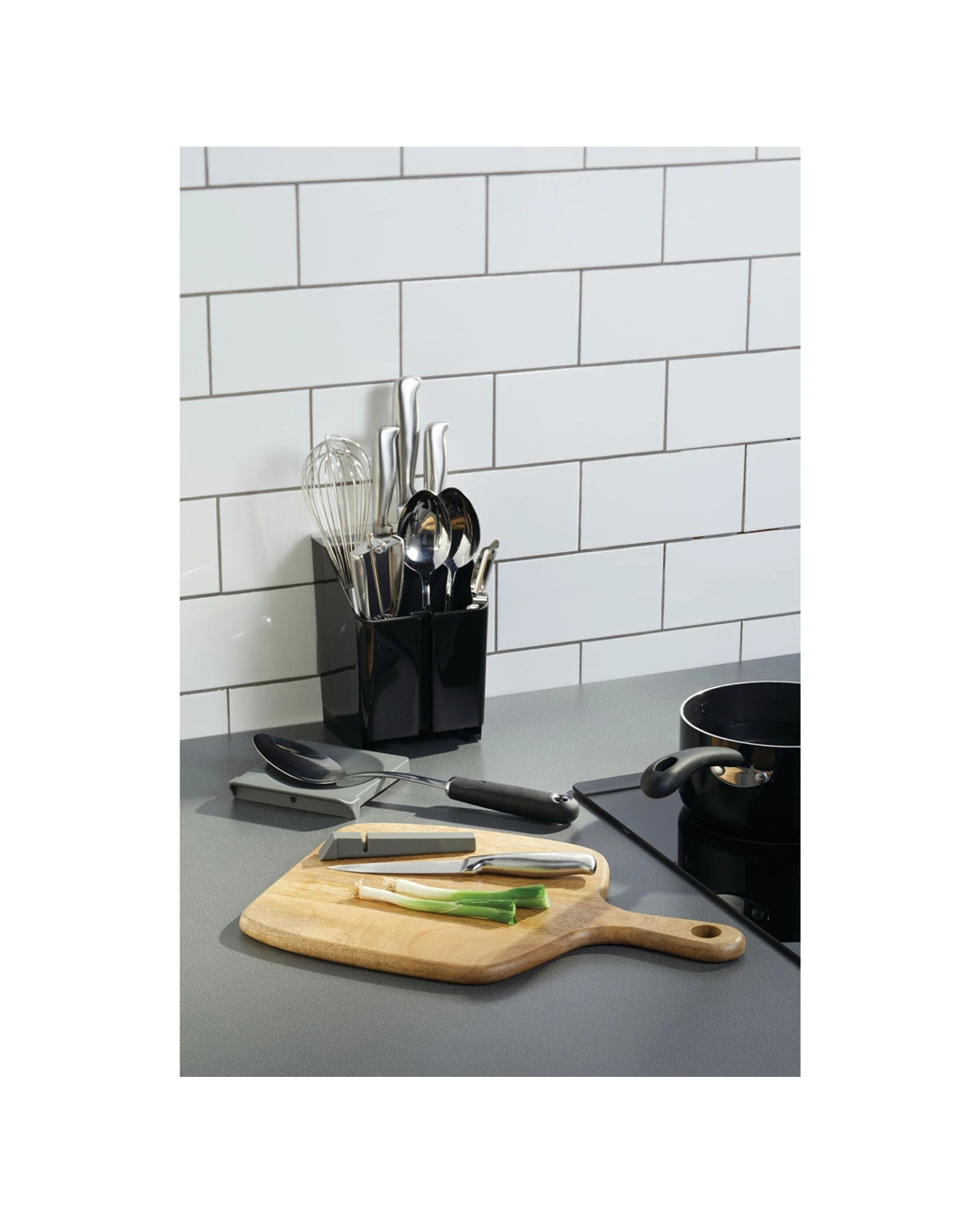 3 Mastercraft 2PK Smart Space Utensil Holder Storage Multifunctional Caddy - Black, 3 of 3