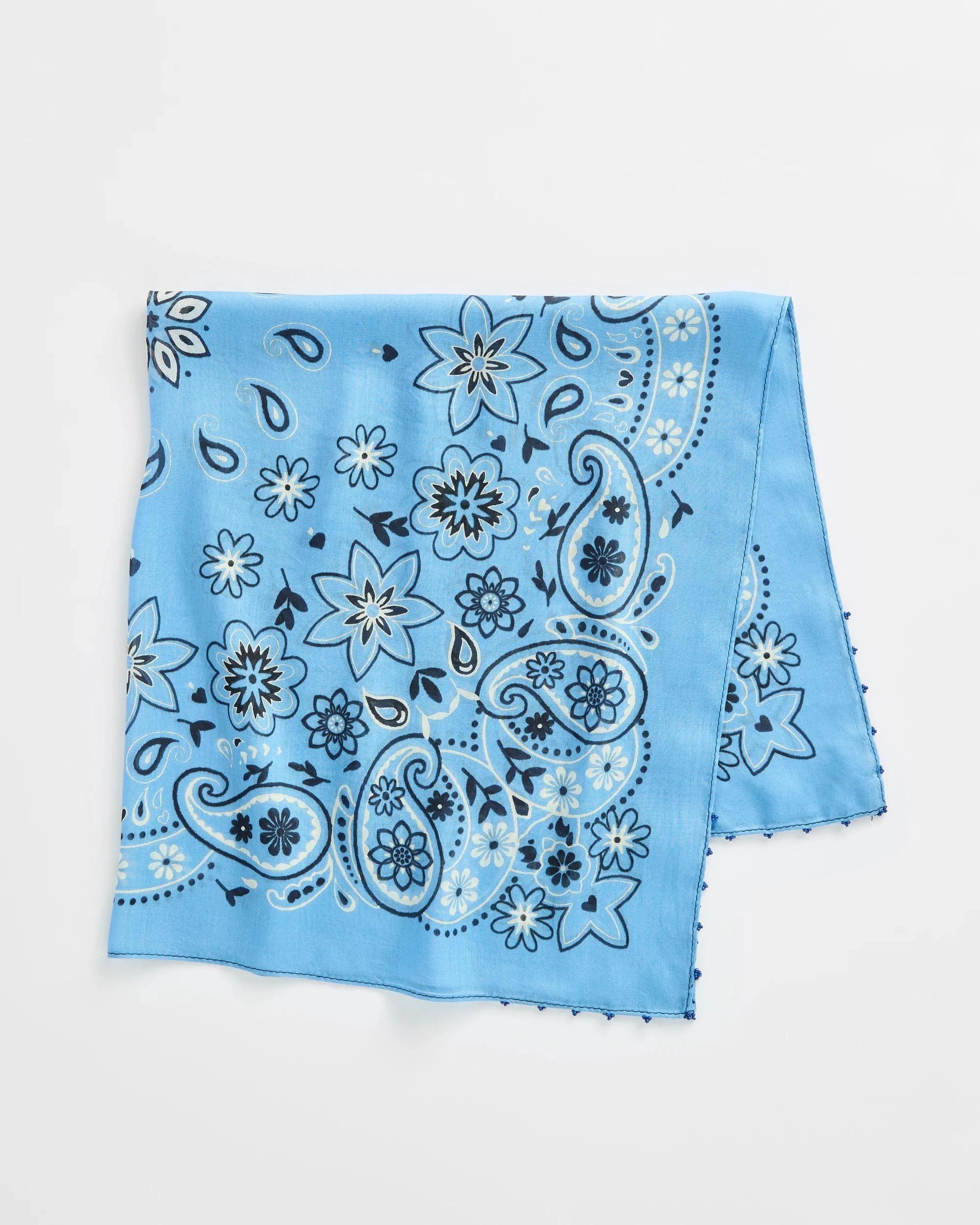 1 Target Printed Paisley Bandana Square Scarf LIGHT BLUE, 1 of 2