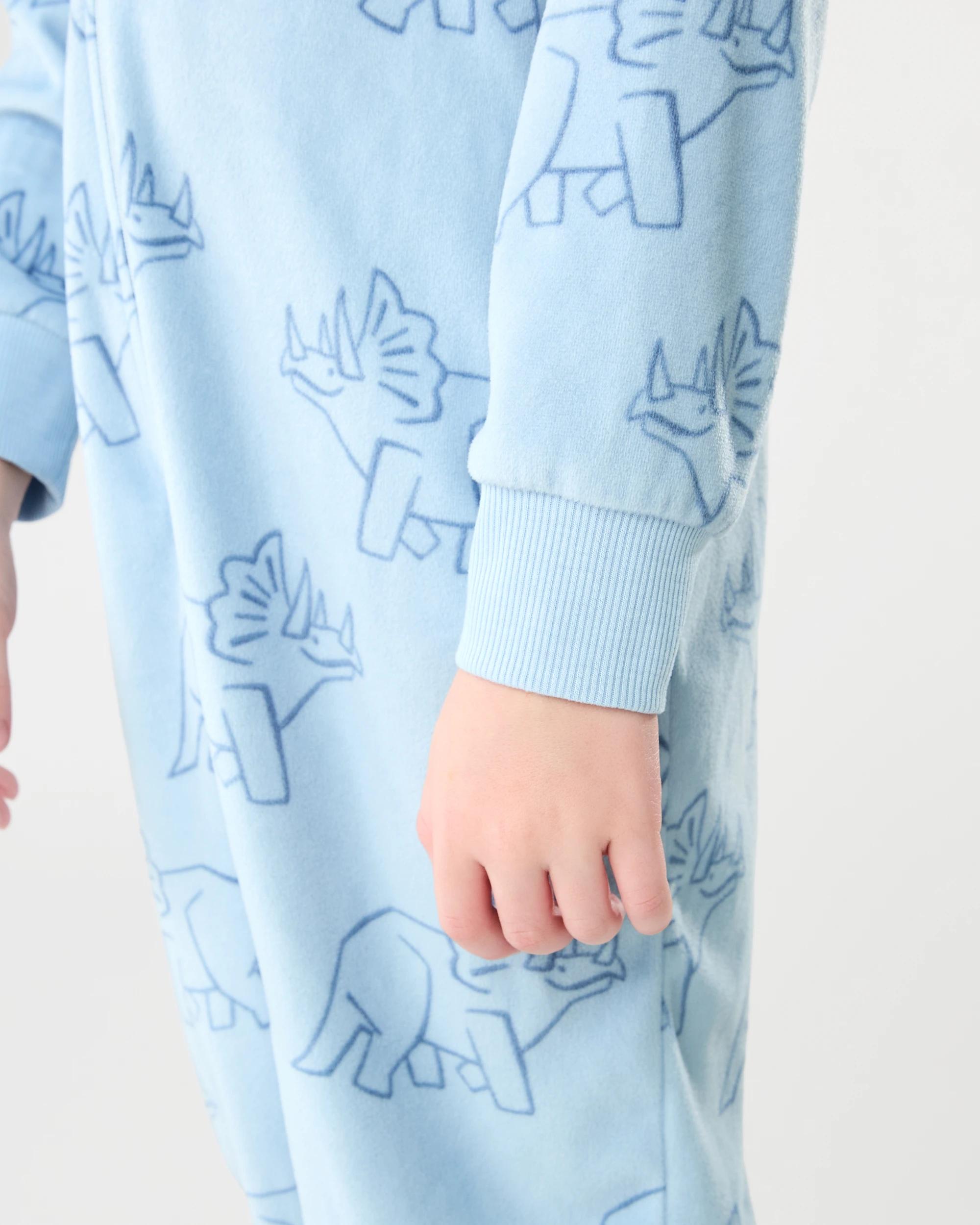 8 Fleece All-in-One Sleepsuit Blu Dino, 8 of 10