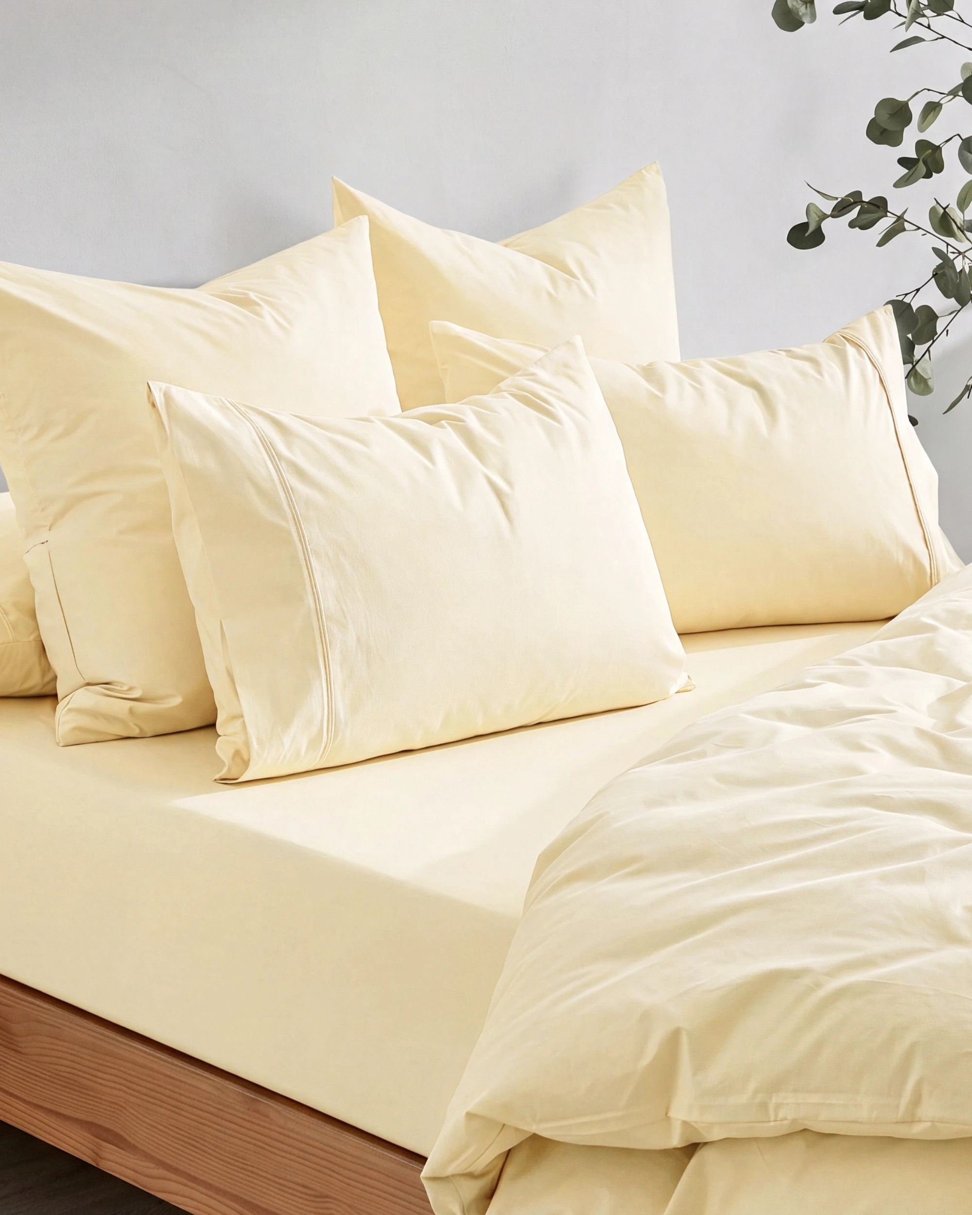 6 Dreamaker 300TC Cotton Percale Combo Fitted Sheet Set - King Single Bed - Butter Yellow, 6 of 6