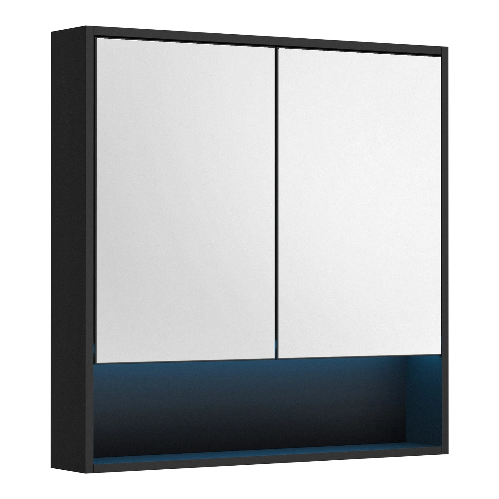 5 Welba Bathroom Mirror Cabinet Storage 750x750mm - Black, 5 of 7