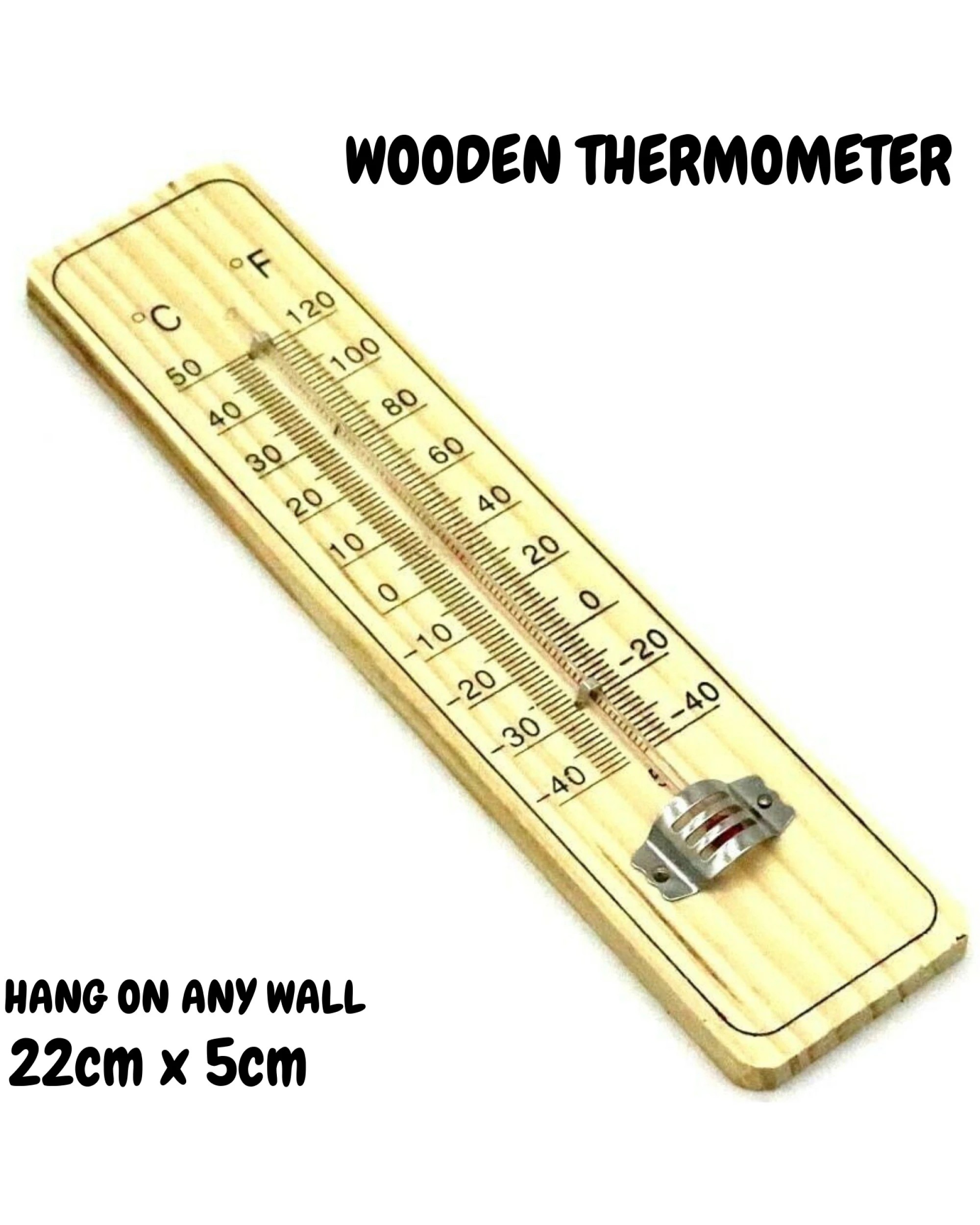 6 BR Home Wooden Thermometer for Indoor and Outdoor Use with Glass Wall Mount and Room Sen, 6 of 6
