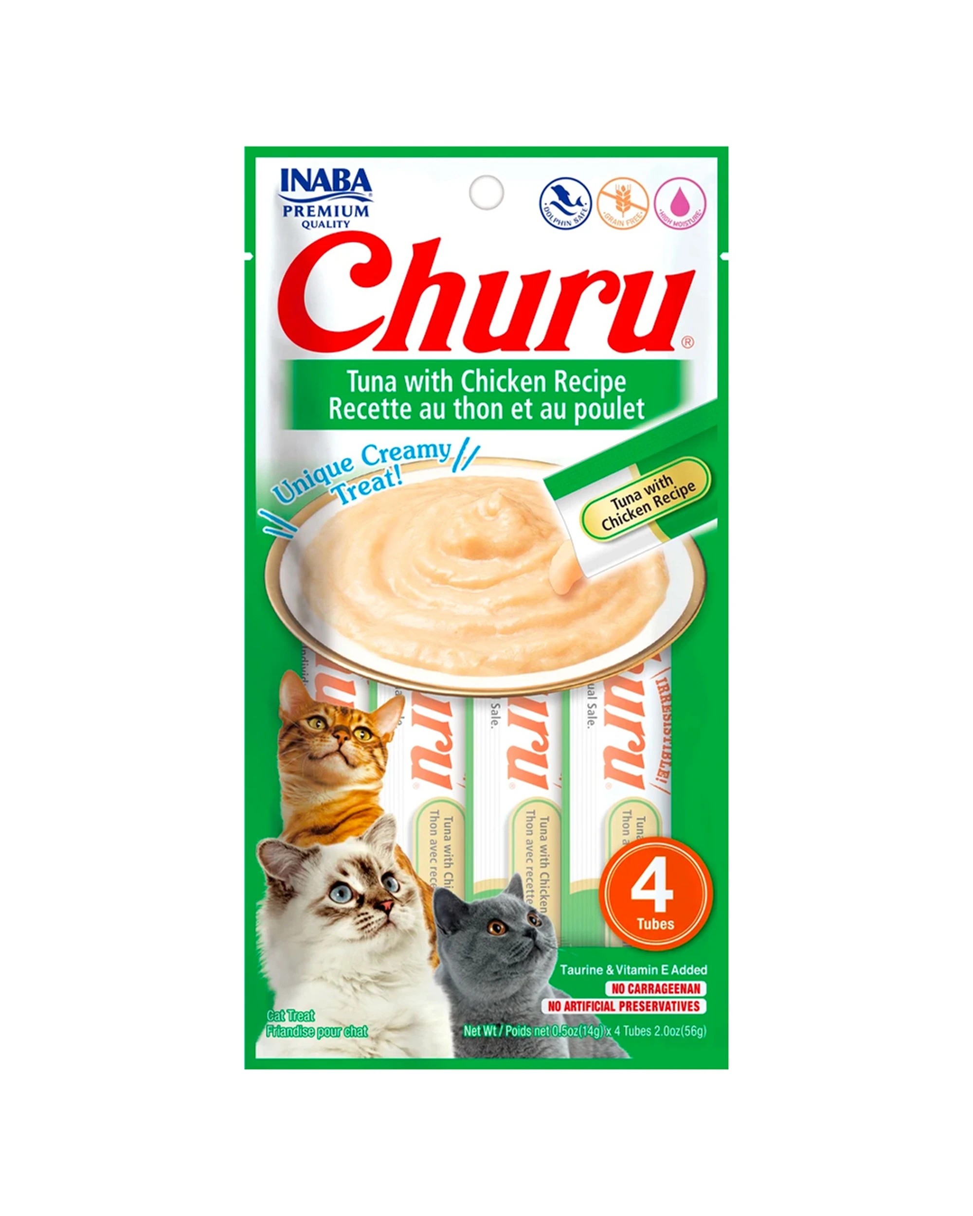 2 Inaba Churu Tuna With Chicken Cat Treat Tubes 6 Pack 4 Pack 14g - Plain, 2 of 3
