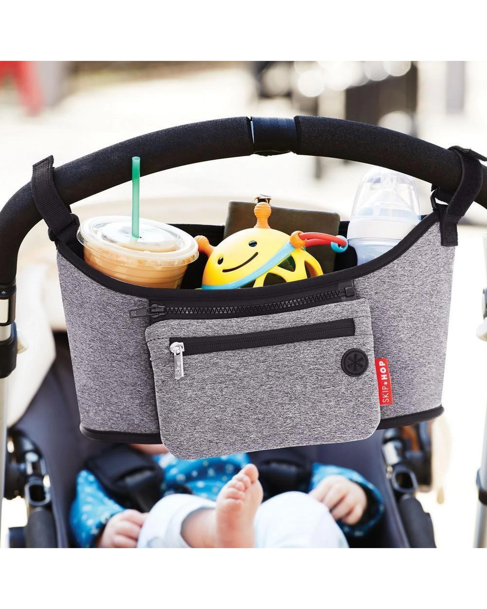 2 Skip Hop Grab & Go Pram  Stroller Organiser  Heather Grey, 2 of 6