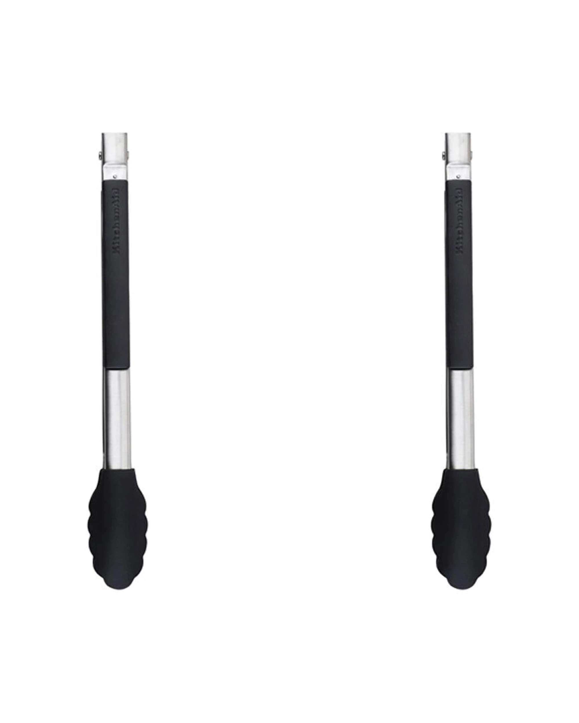 1 KitchenAid 2PK Stainless Steel Side-Locking Tongs Silicone Head 30cm - Black, 1 of 7