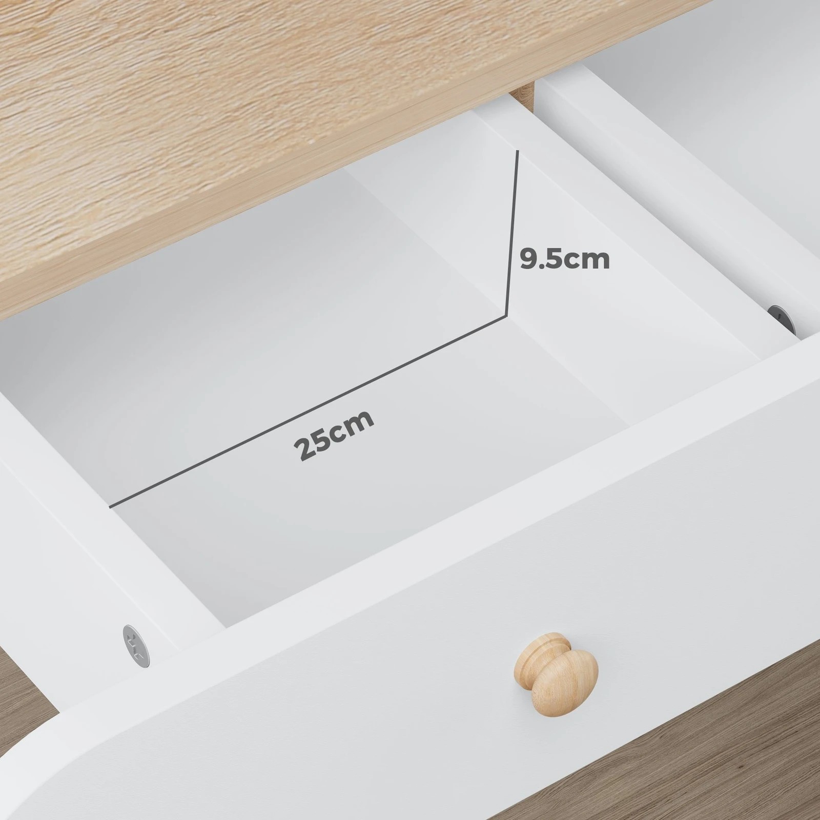 8 Alfordson Dressing Table Stool Set Makeup Mirror Desk LED Wood, 8 of 10