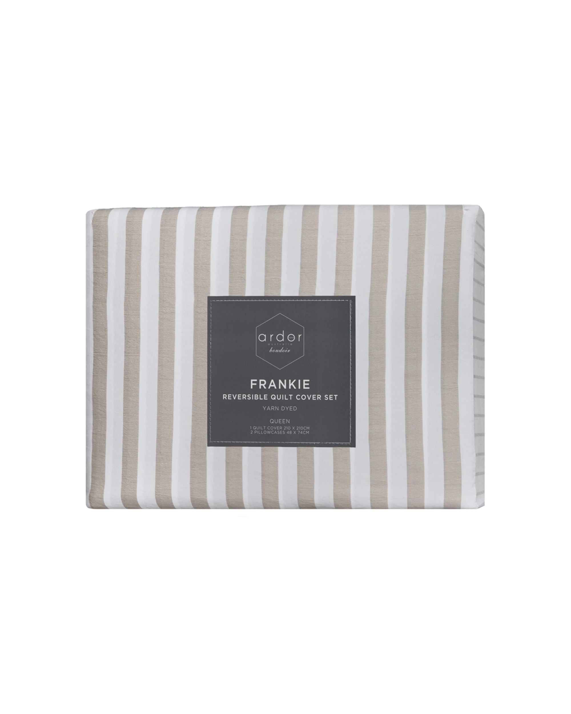4 Ardor Boudoir Double Frankie Stripe Quilt Cover Set - Natural, 4 of 4