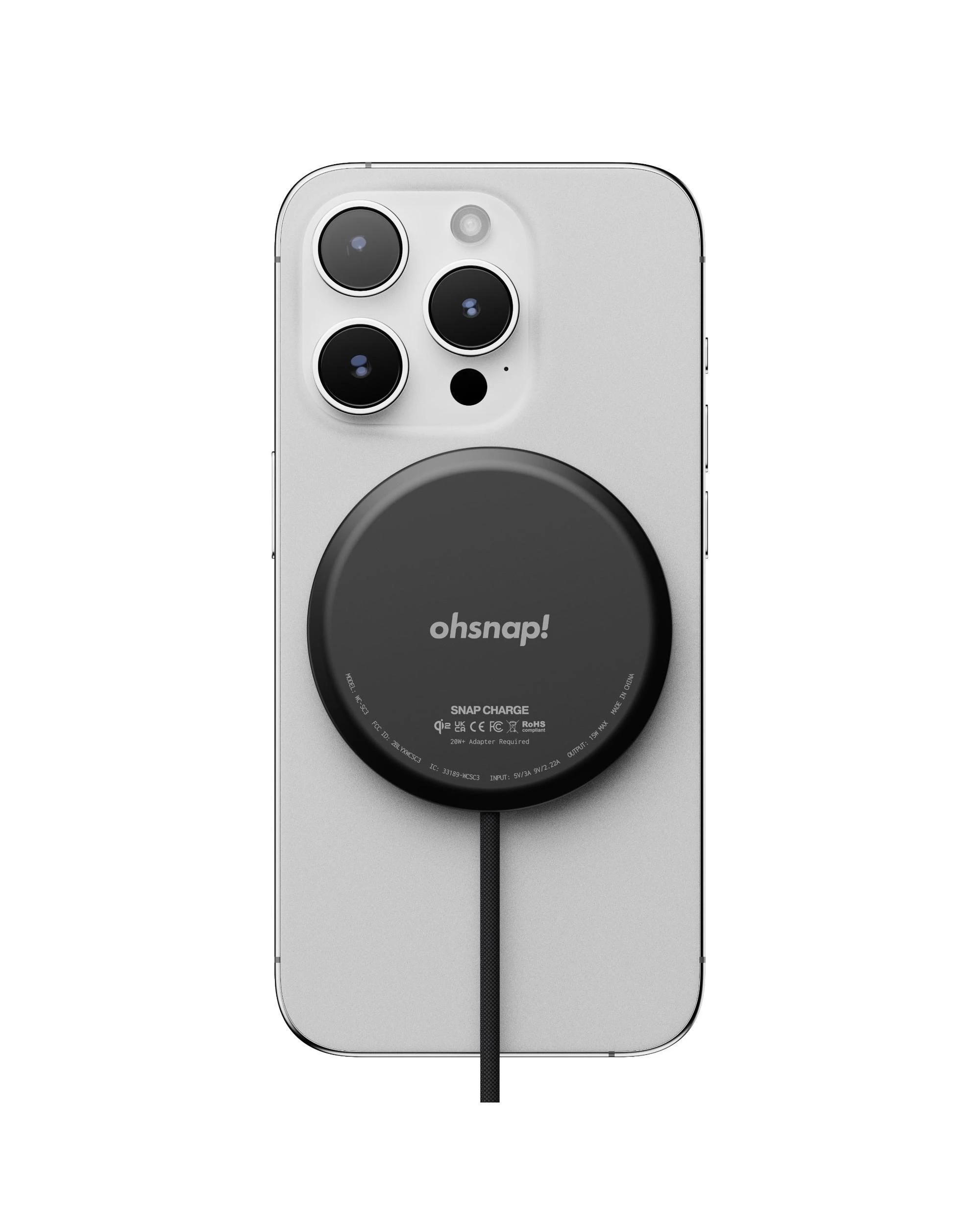 5 Ohsnap Snap Charge Qi2 Magnetic Auto Aligning Wireless Charger - Boring Black, 5 of 5