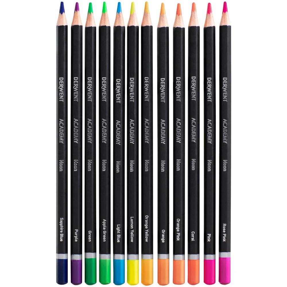 2 Derwent Academy Neon Coloured Pencils 12 Pack, 2 of 2
