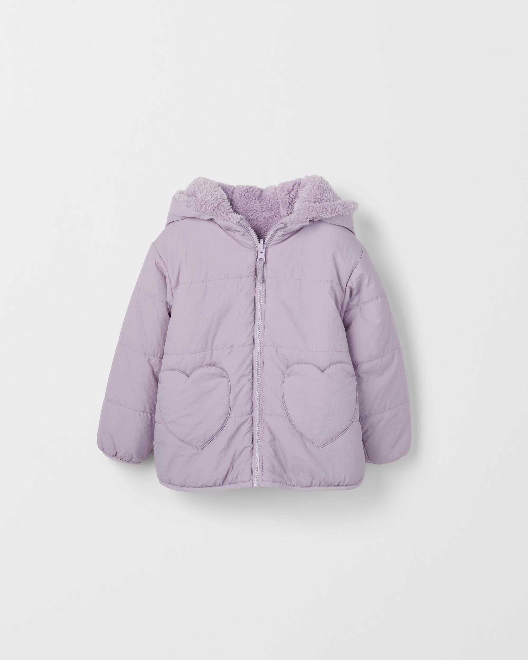 5 Target Kids Reversible Hooded Heart Pocket Puffer Jacket PURPLE, 5 of 7