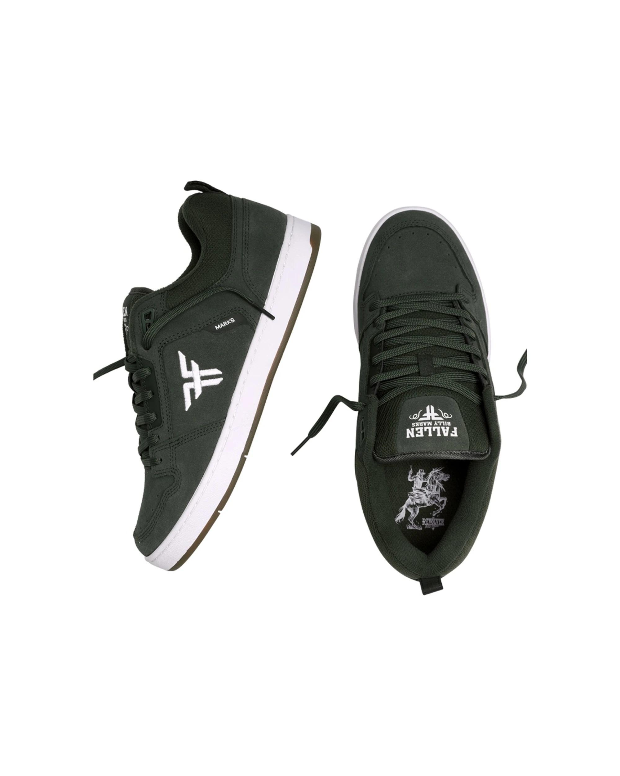 3 Fallen Footwear Revolver Billy Marks Suede Upper Construction Mens Casual Shoes FOREST/WHITE, 3 of 6