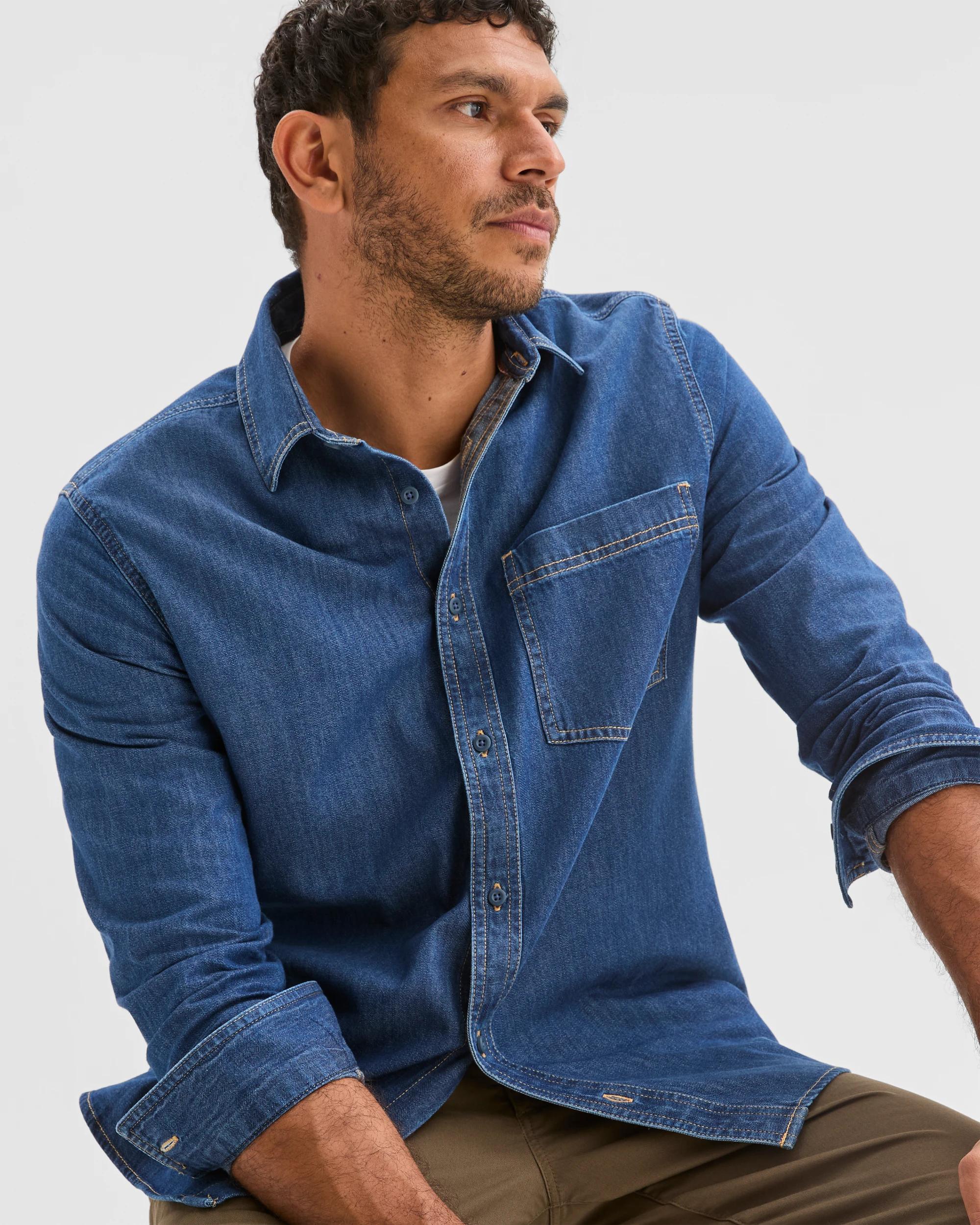 7 Target Denim Australian Cotton Denim Shirt WASHED INDIGO, 7 of 7