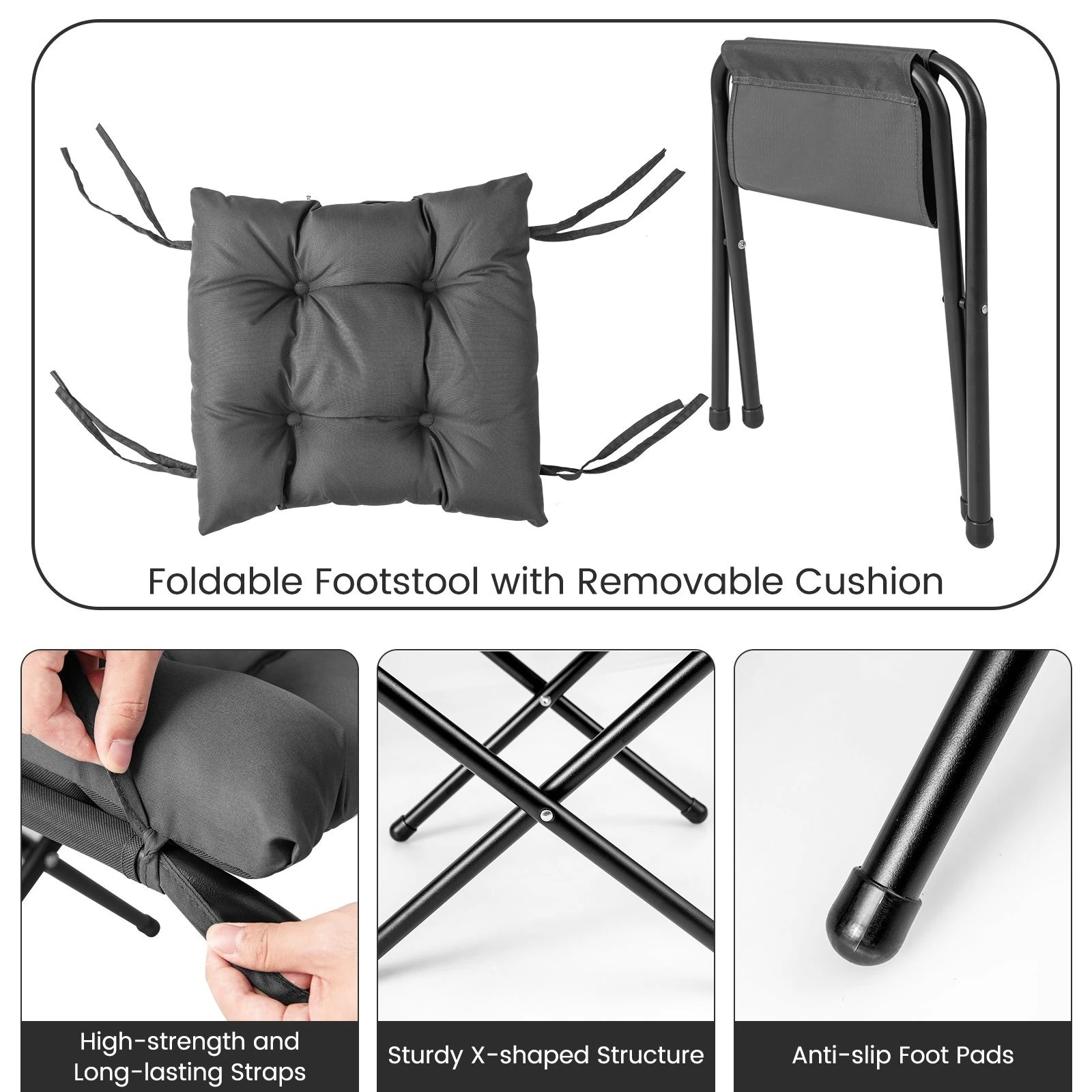 5 Costway Modern Armchair Lounge Chair Sofa Accent Chair w/Ottoman, 5 of 7