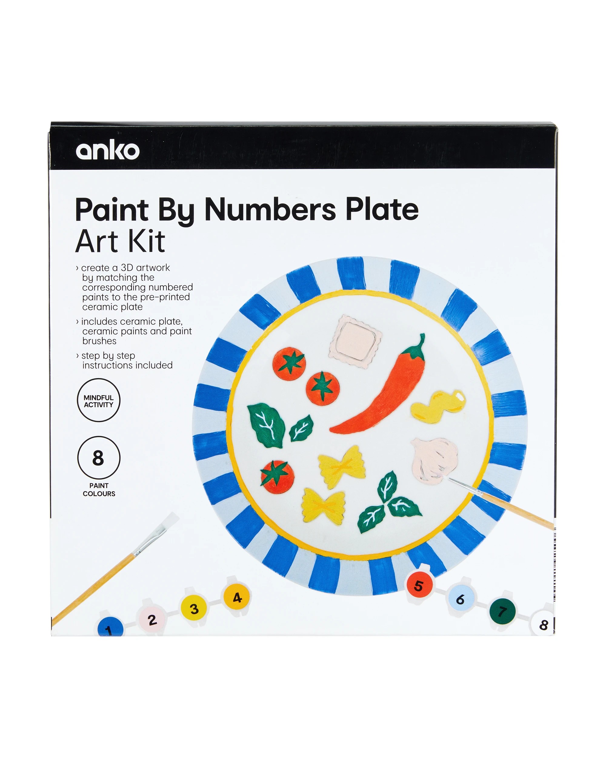 1 Paint by Numbers Plate Art Kit - Pasta, 1 of 3