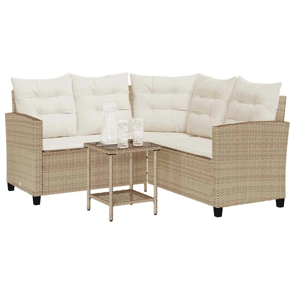 3 vidaXL Outdoor Sofa Set Removable Covers - Beige, 3 of 8