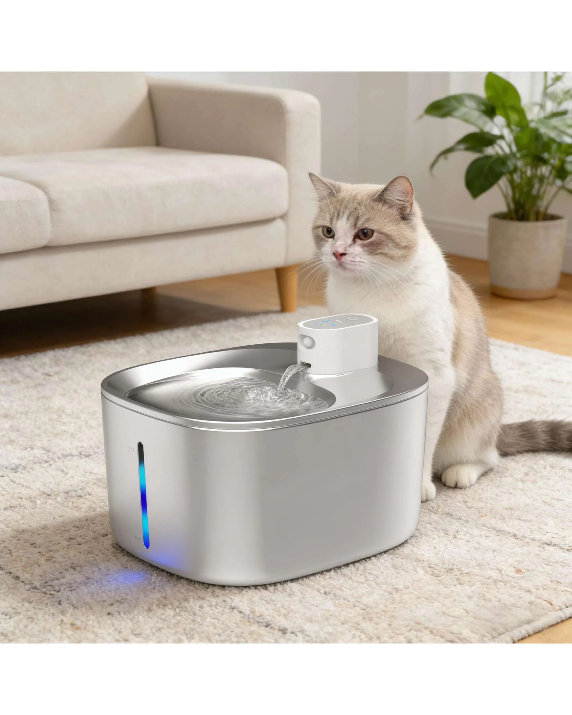 3 Advwin Automatic Pet Water Fountain 4L Wireless Stainless Steel, 3 of 7