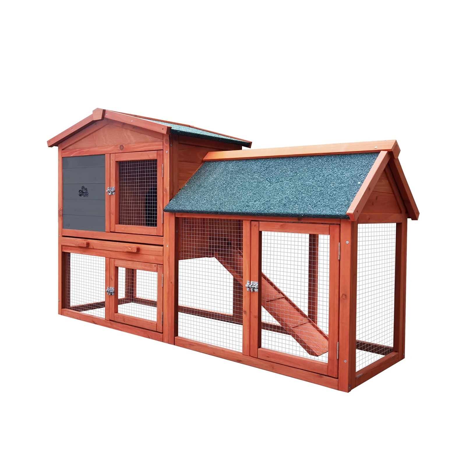 1 Alopet Rabbit Hutch Chicken Coop Bunny House Run Cage Wooden Outdoor Pet Hutch - Natural, 1 of 10