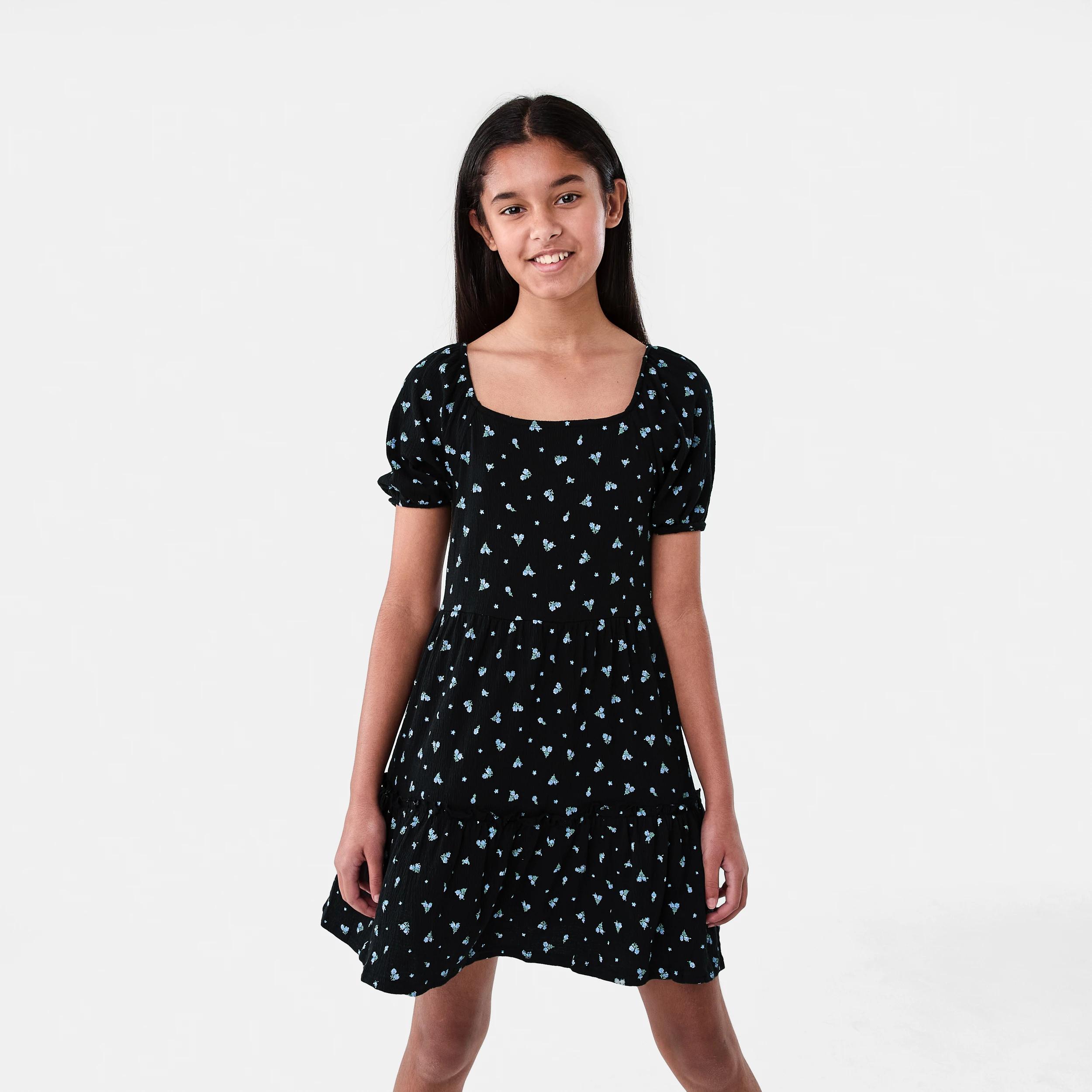 1 Crinkle Dress Blck Florl, 1 of 8