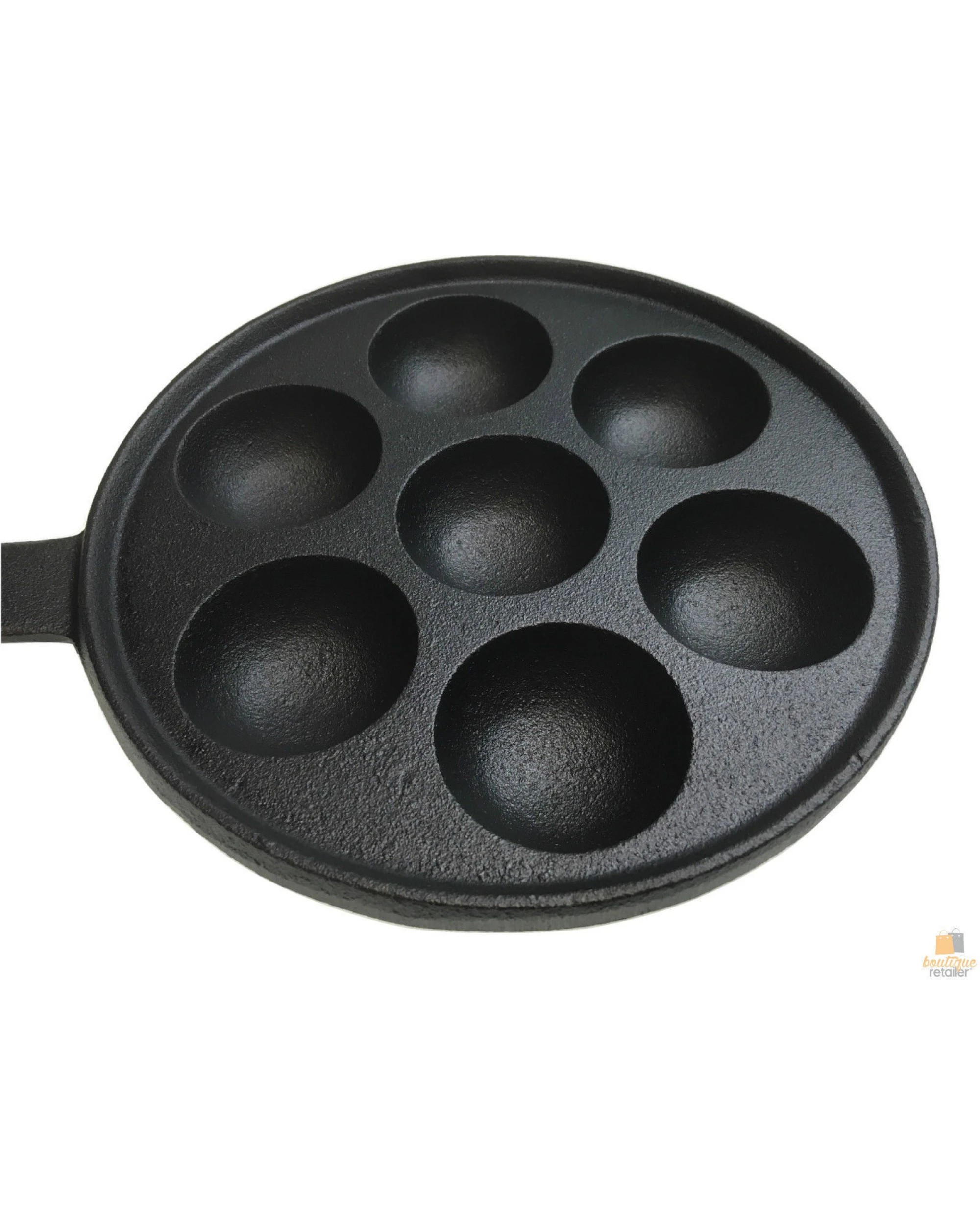 2 BR Home 7-Hole Cast Iron Poffertjes Maker with Handle, 2 of 7