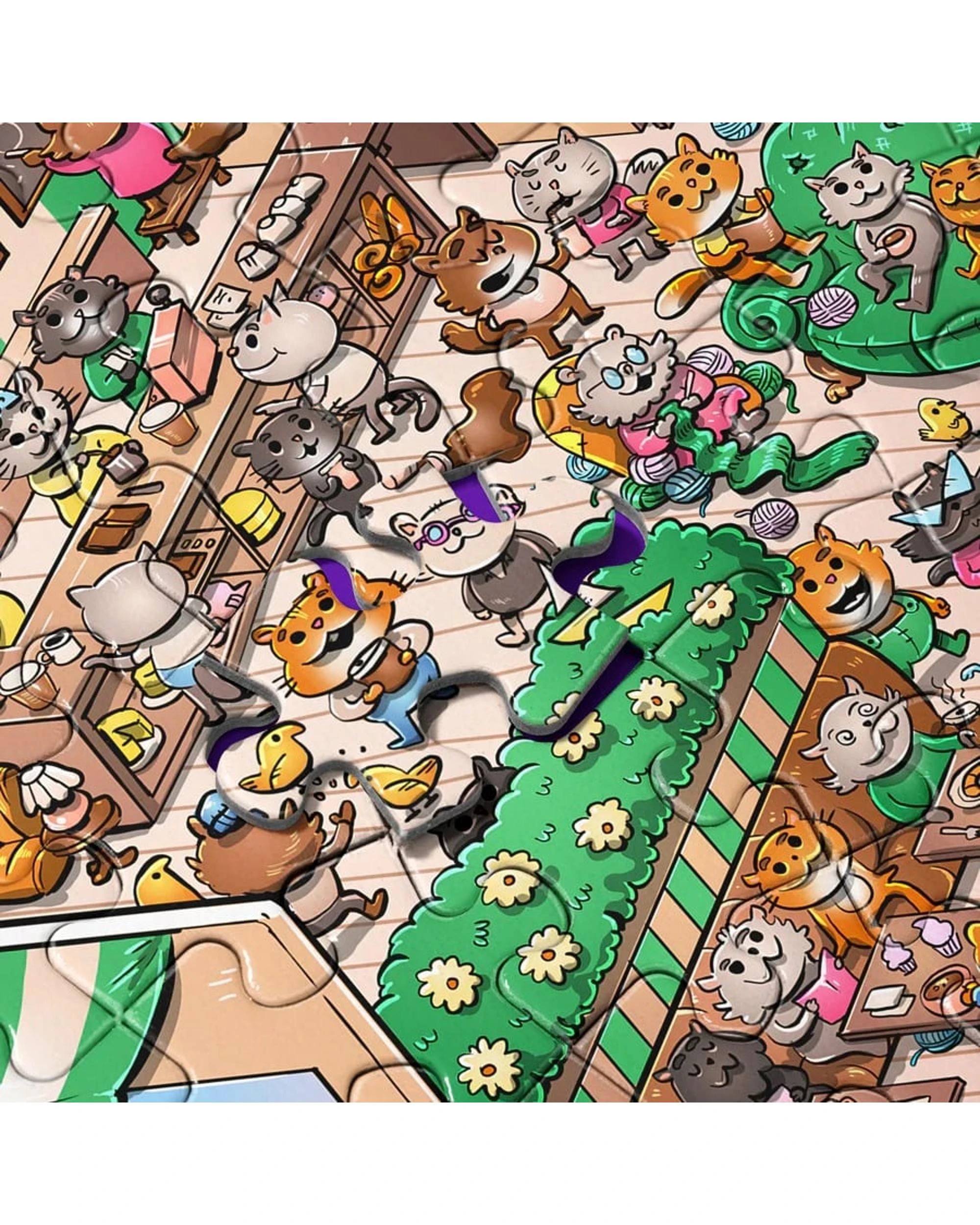 4 Vizzles Kitty Cafe 1000 Piece Jigsaw Puzzle, 4 of 5