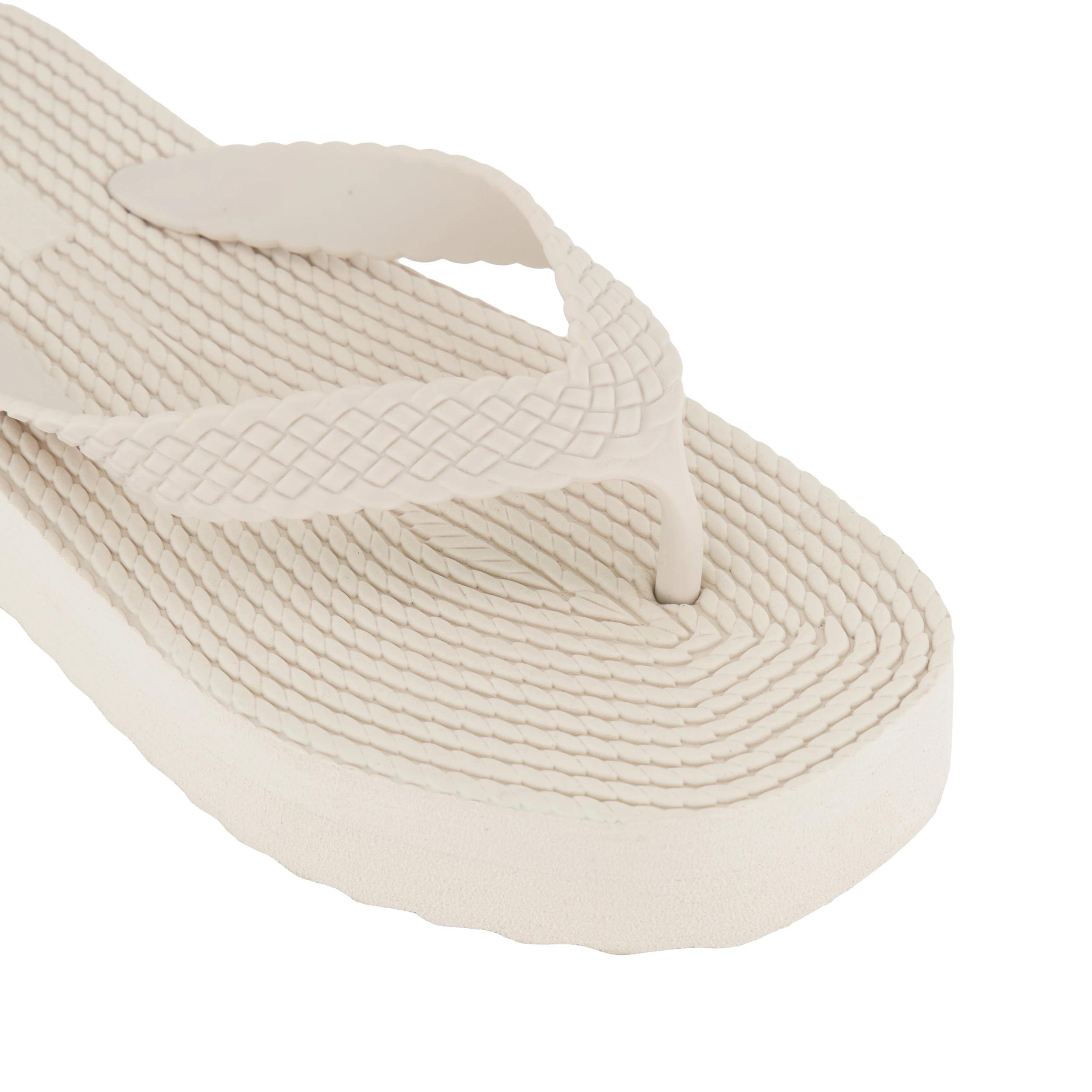 2 Textured Platform Thongs Snw White, 2 of 2
