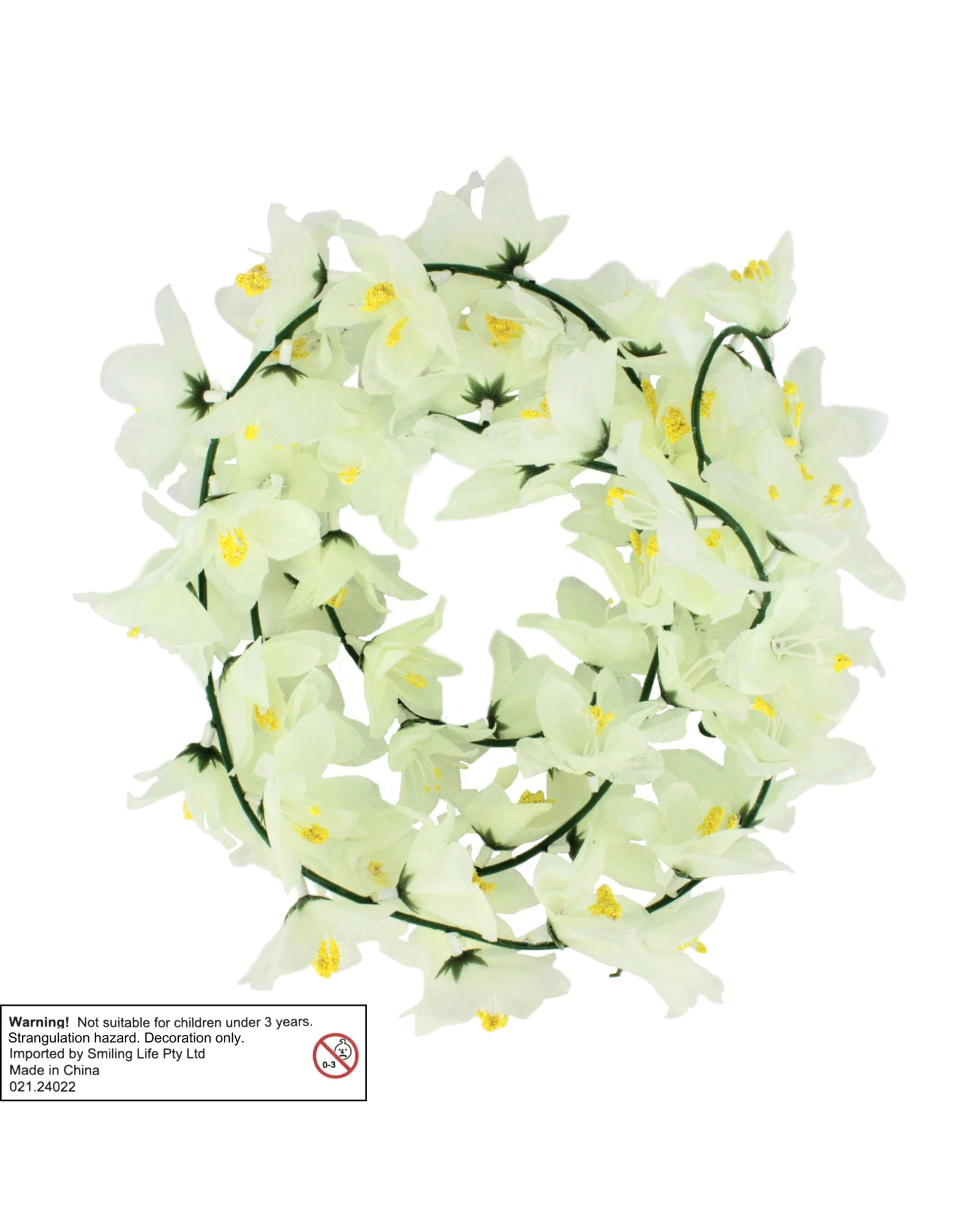 2 Partyrama Artificial Cream Hibiscus Flower Garland 1.85m - White, 2 of 2