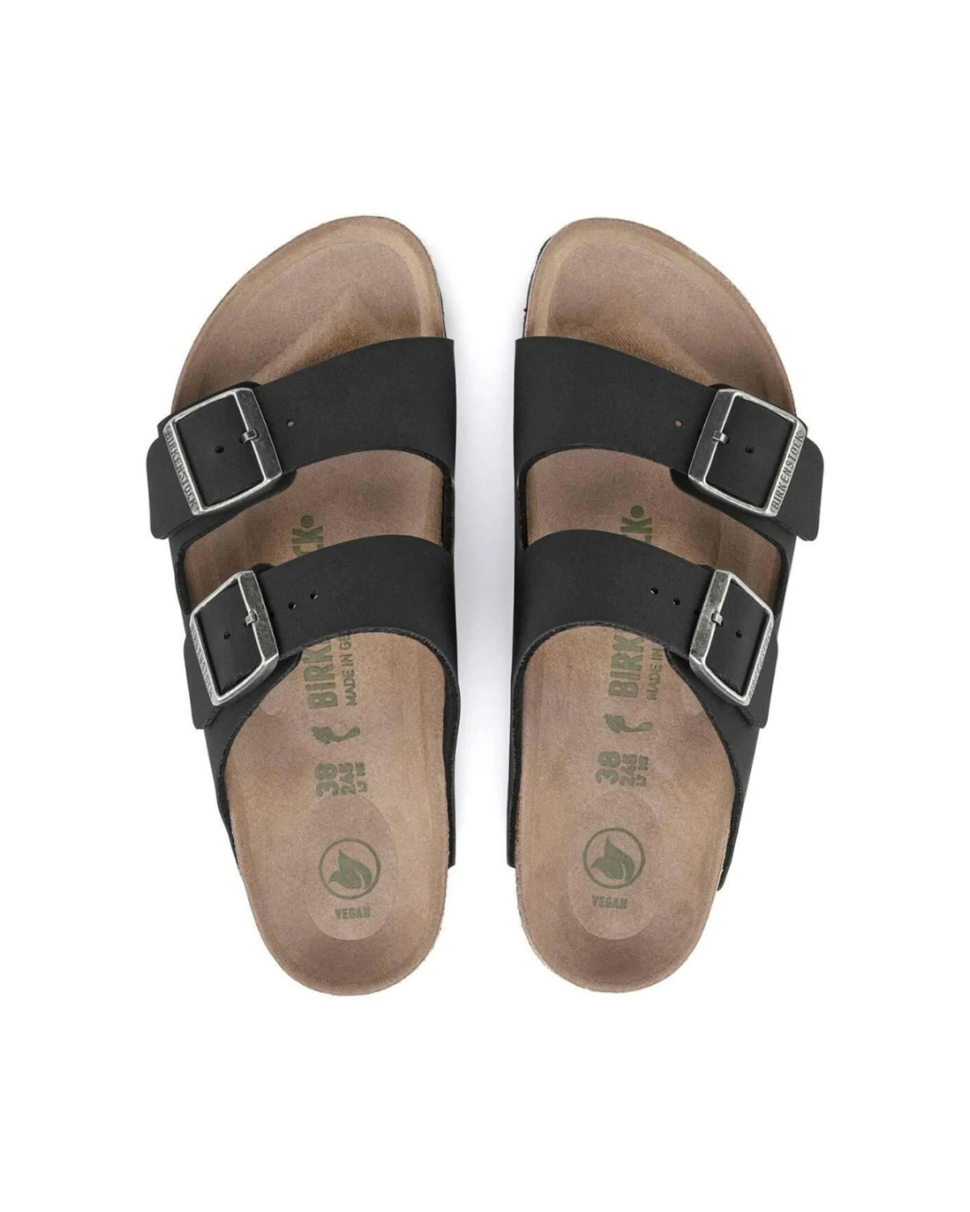 2 Birkenstock Arizona BirkiBuc Vegan Sandals Regular Width BLACK, 2 of 6