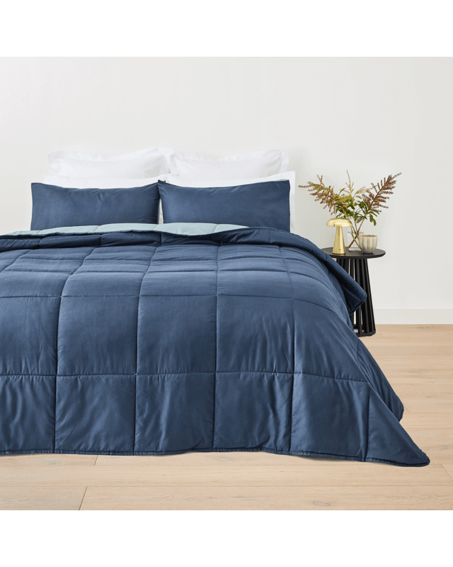 Reversible Comforter Set - Queen Bed, In