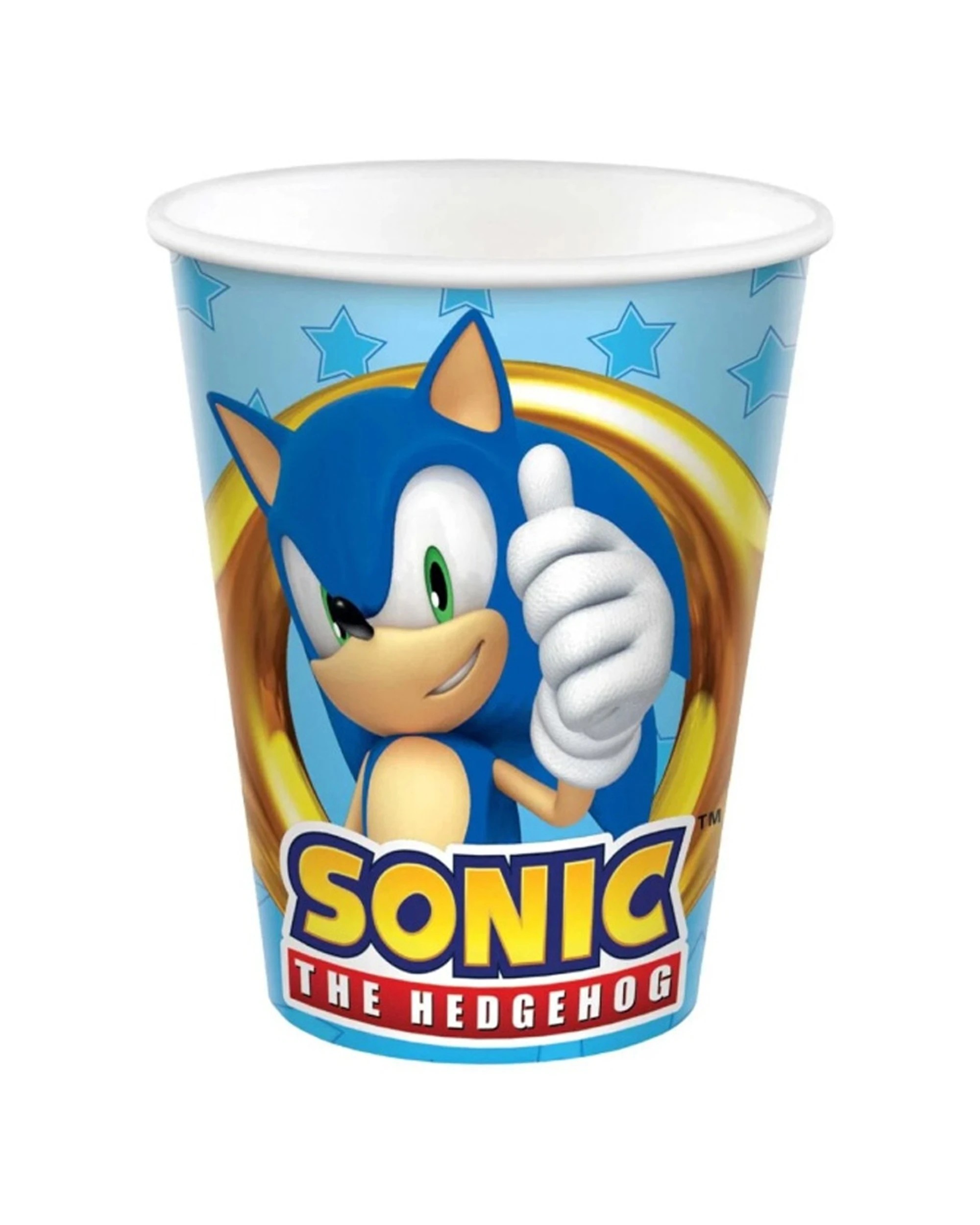 2 Anagram 8pc Disposable 9oz Paper Cups Tableware Sonic The Hedgehog 266mL - Multi, 2 of 2
