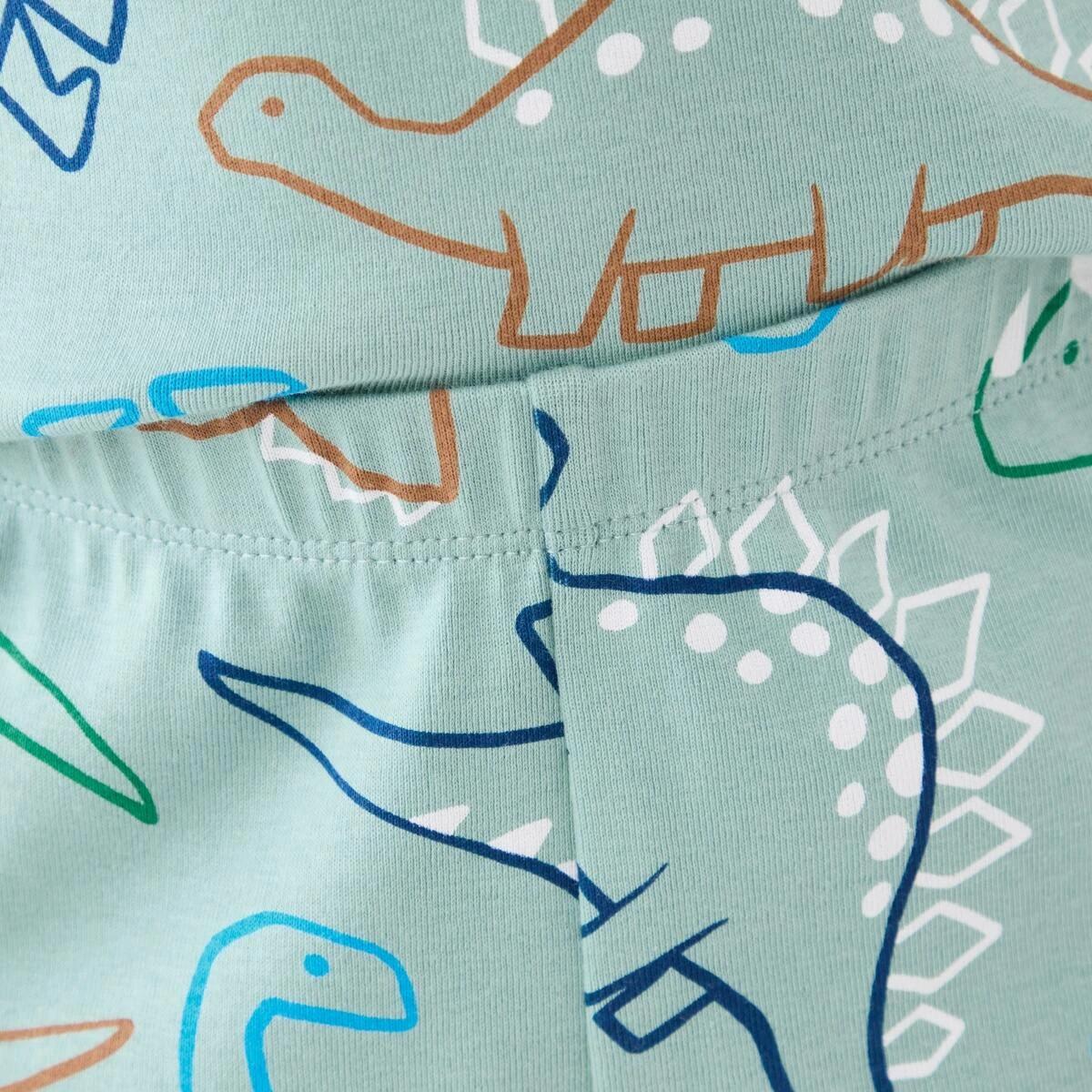 4 Rib Pyjama Set Blu Dino, 4 of 8