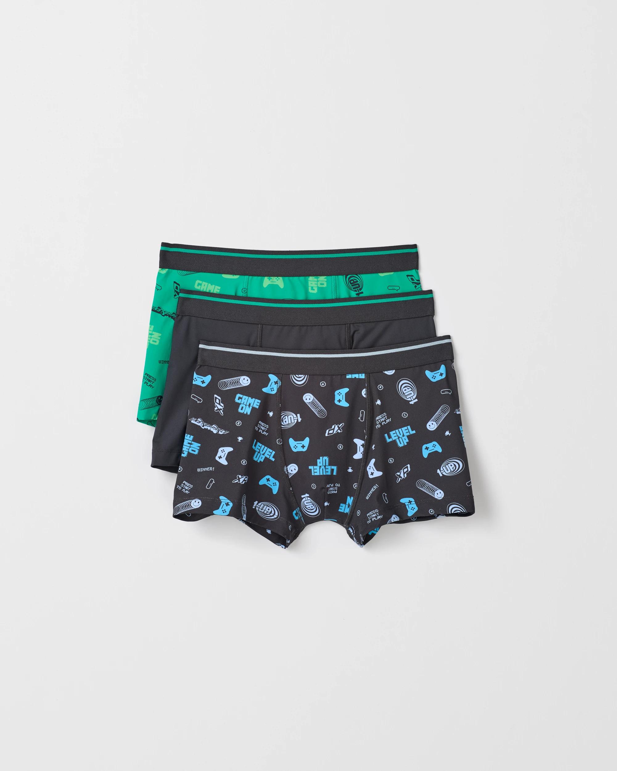 1 Older Boys Microfibre Trunks 3 Pack - Maxx GAMER, 1 of 1