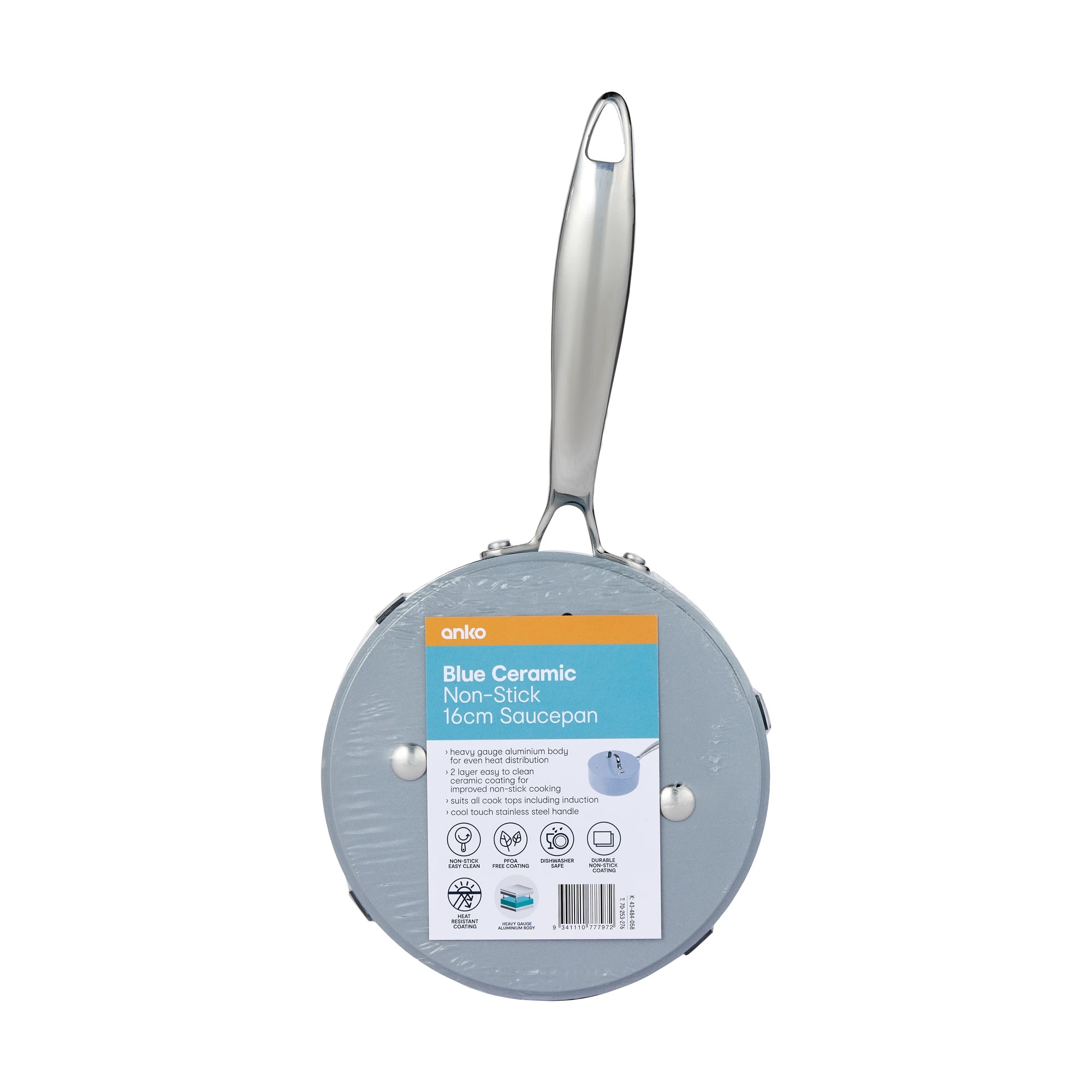 6 16cm Ceramic Non-Stick Saucepan - Blue, 6 of 6