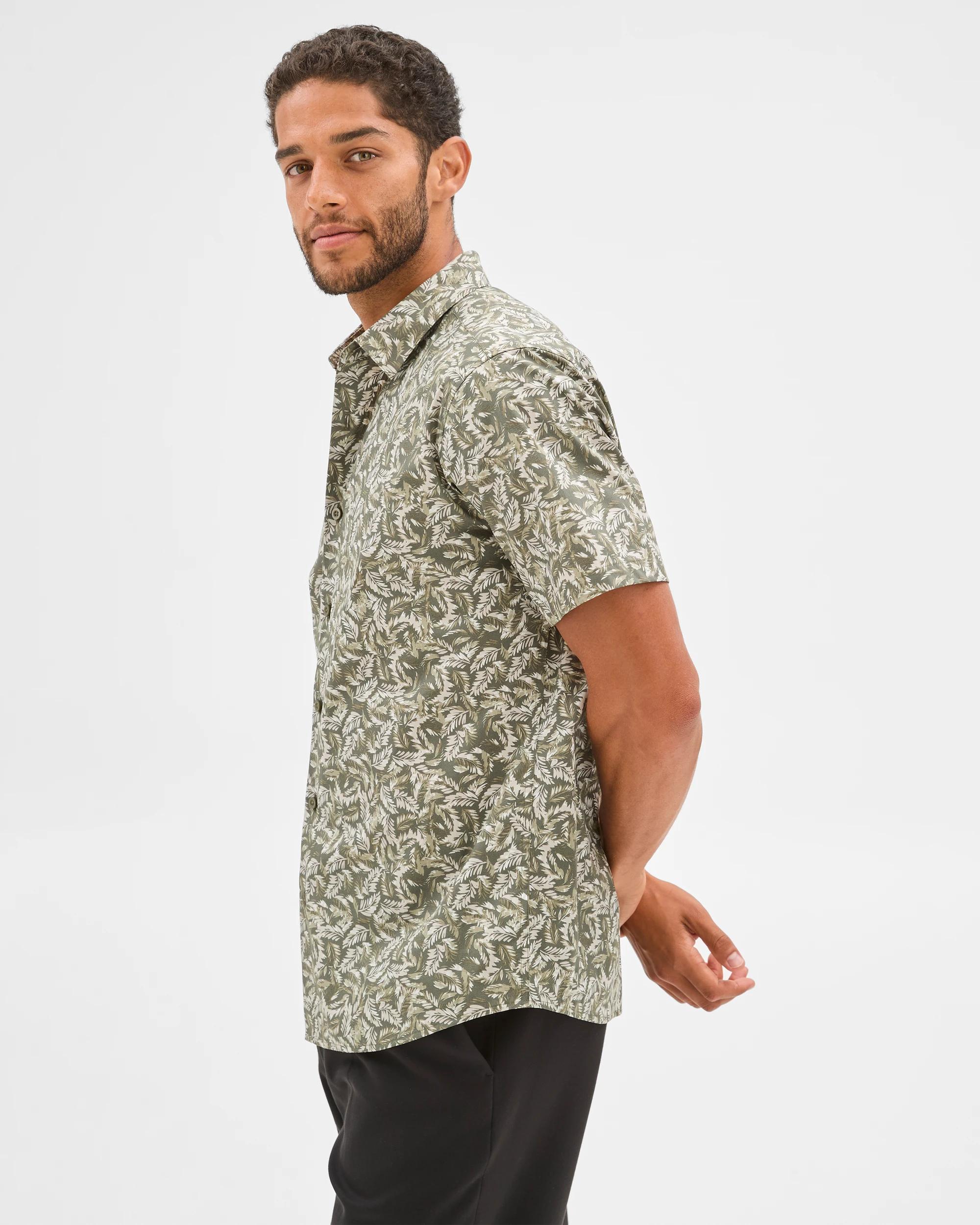 3 Australian Cotton Short Sleeve Shirt - Preview GEO KHAKI, 3 of 5