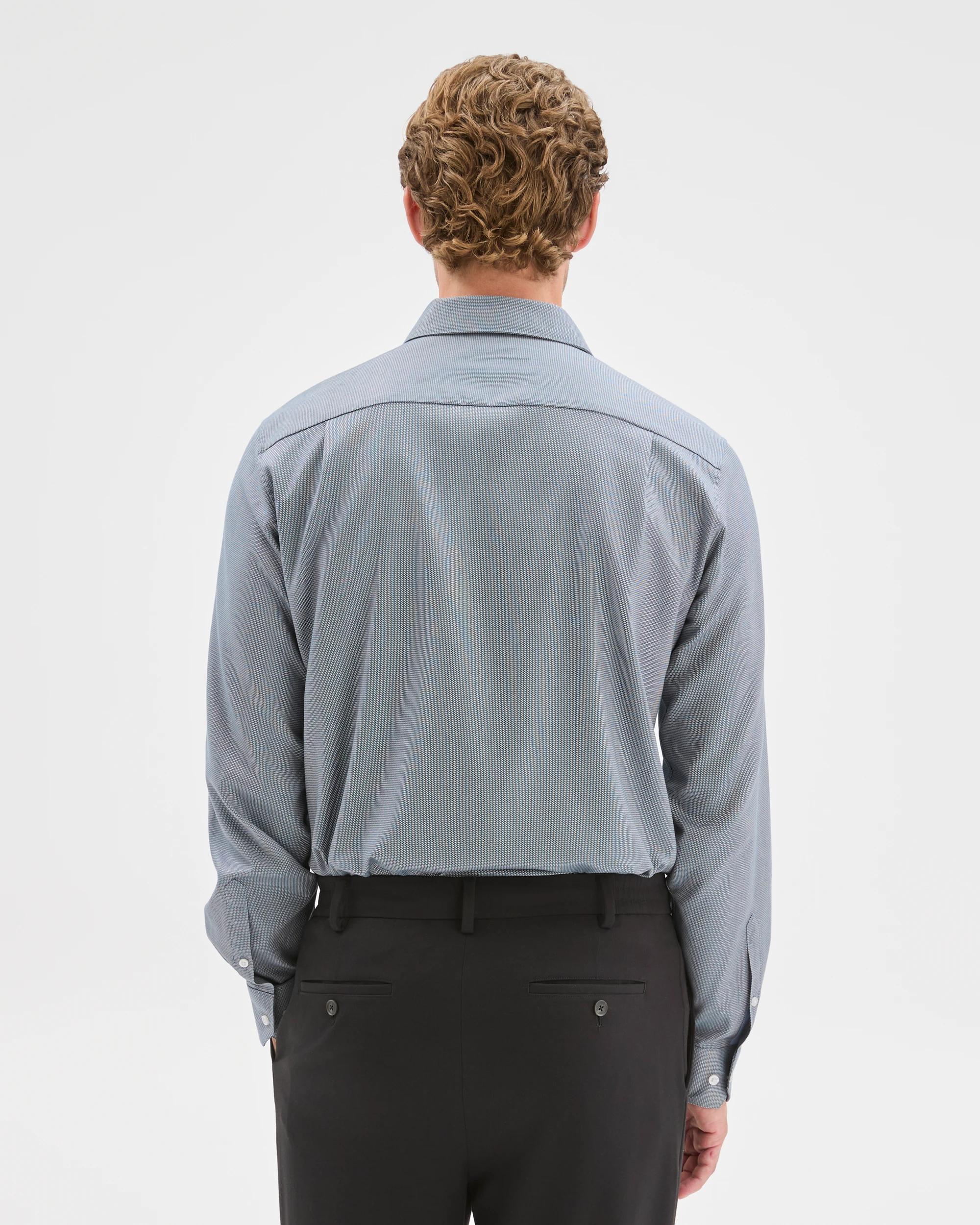 6 Preview Australian Cotton Textured Business Shirt FOREST GREEN, 6 of 7