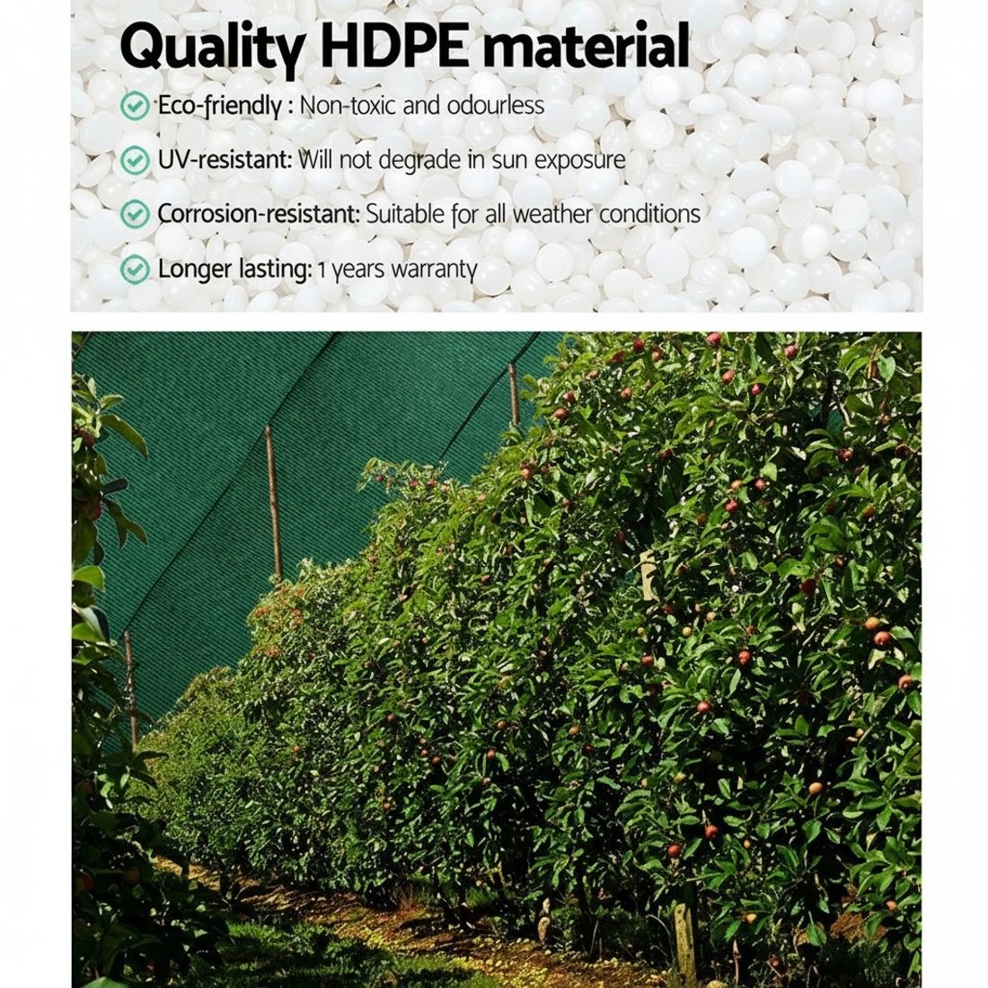 5 Instahut 50% Shade Cloth 3.66x20m Shadecloth Sail Heavy Duty - Green, 5 of 5