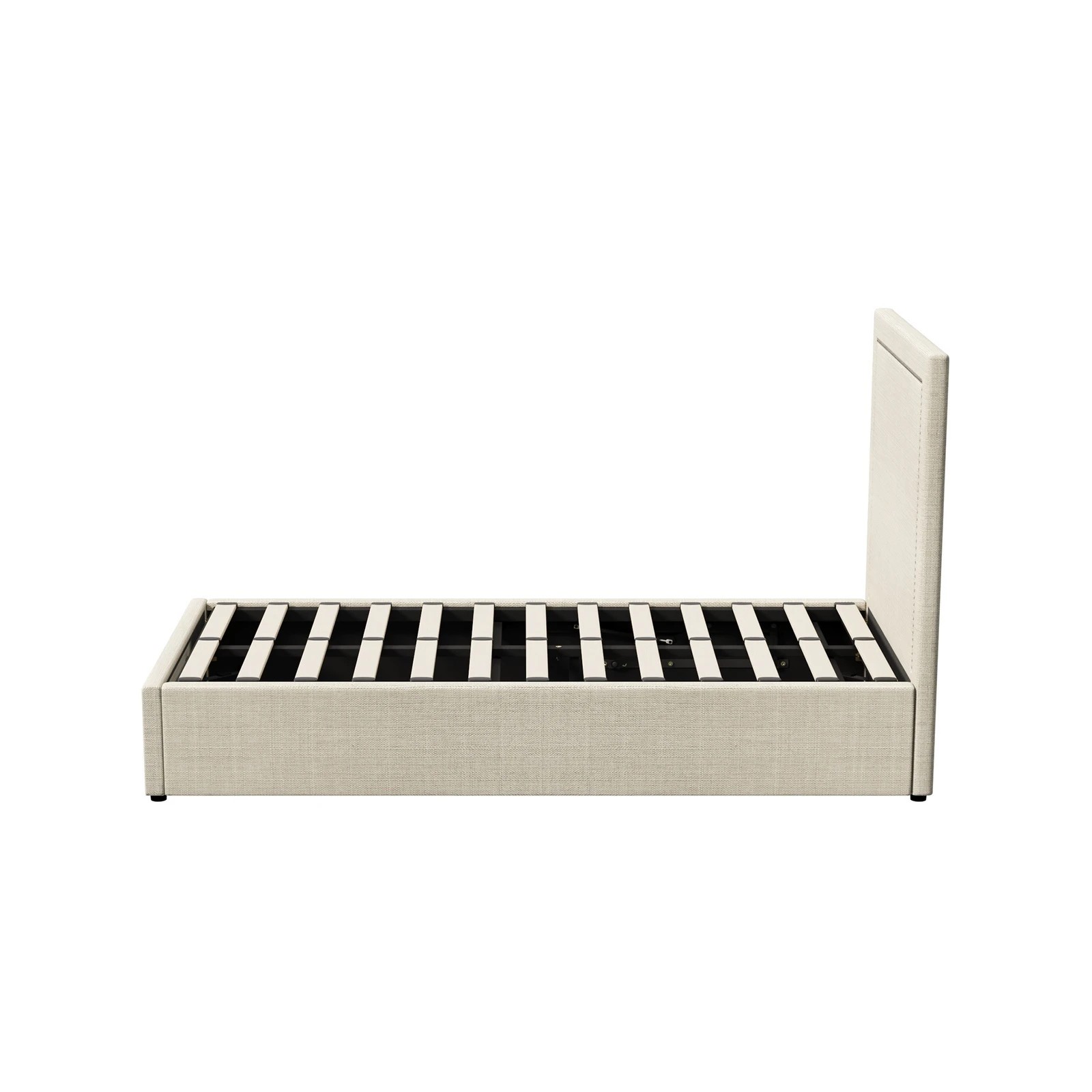 10 Oikiture Bed Frame King Single Gas Lift Base with Storage ADI - Beige, 10 of 10