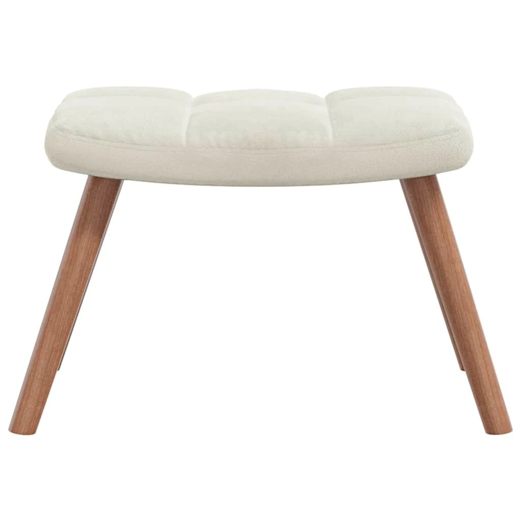 4 Vidaxl Rocking Chair With A Stool Velvet - Beige, 4 of 8