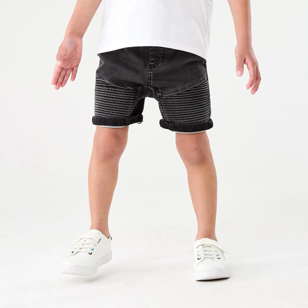 1 Moto Denim Shorts BLACK WASH, 1 of 7